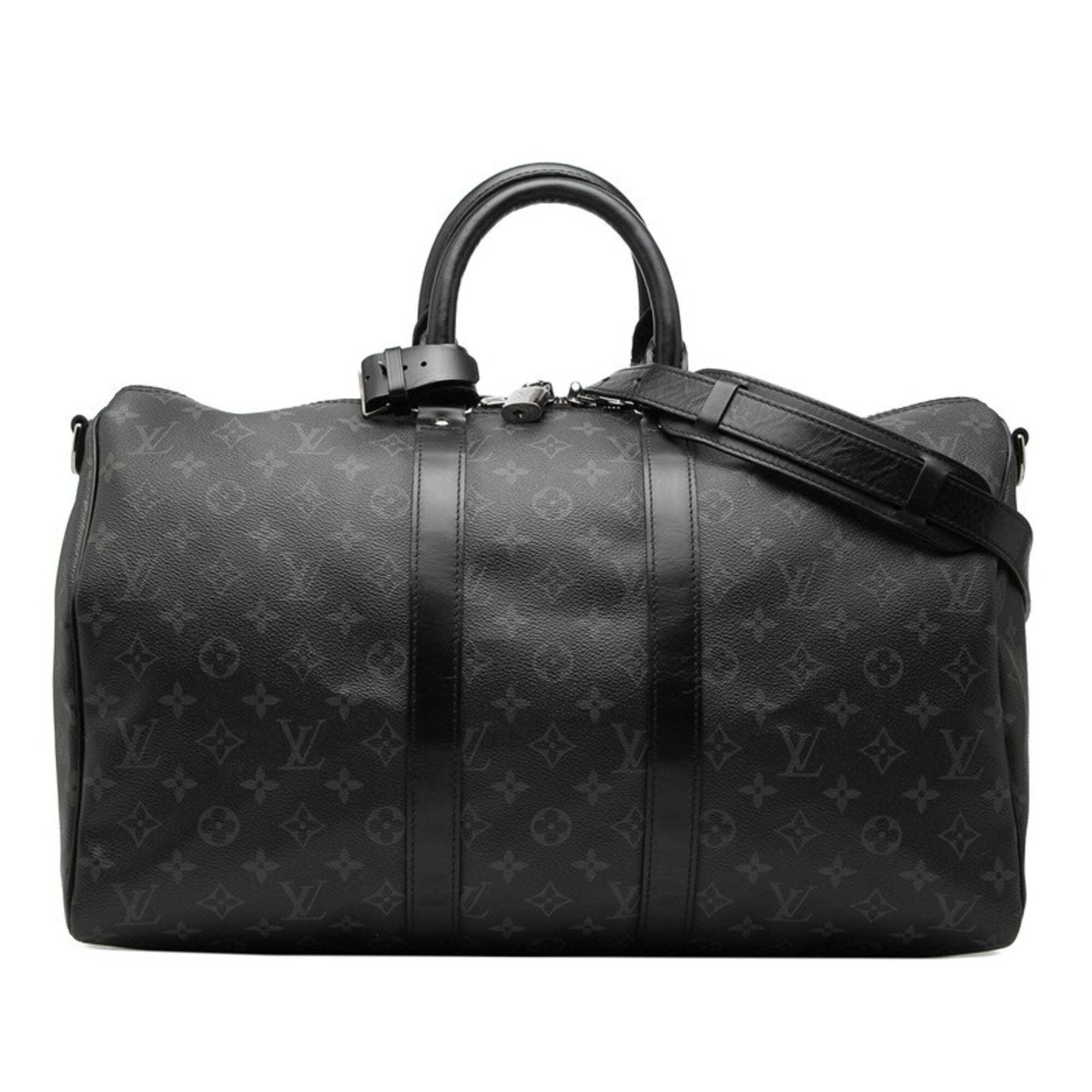 Louis Vuitton Black Gray Monogram Eclipse Pvc Leather Boston Bag Handbag Shoulder Bag (Pre-Owned)
