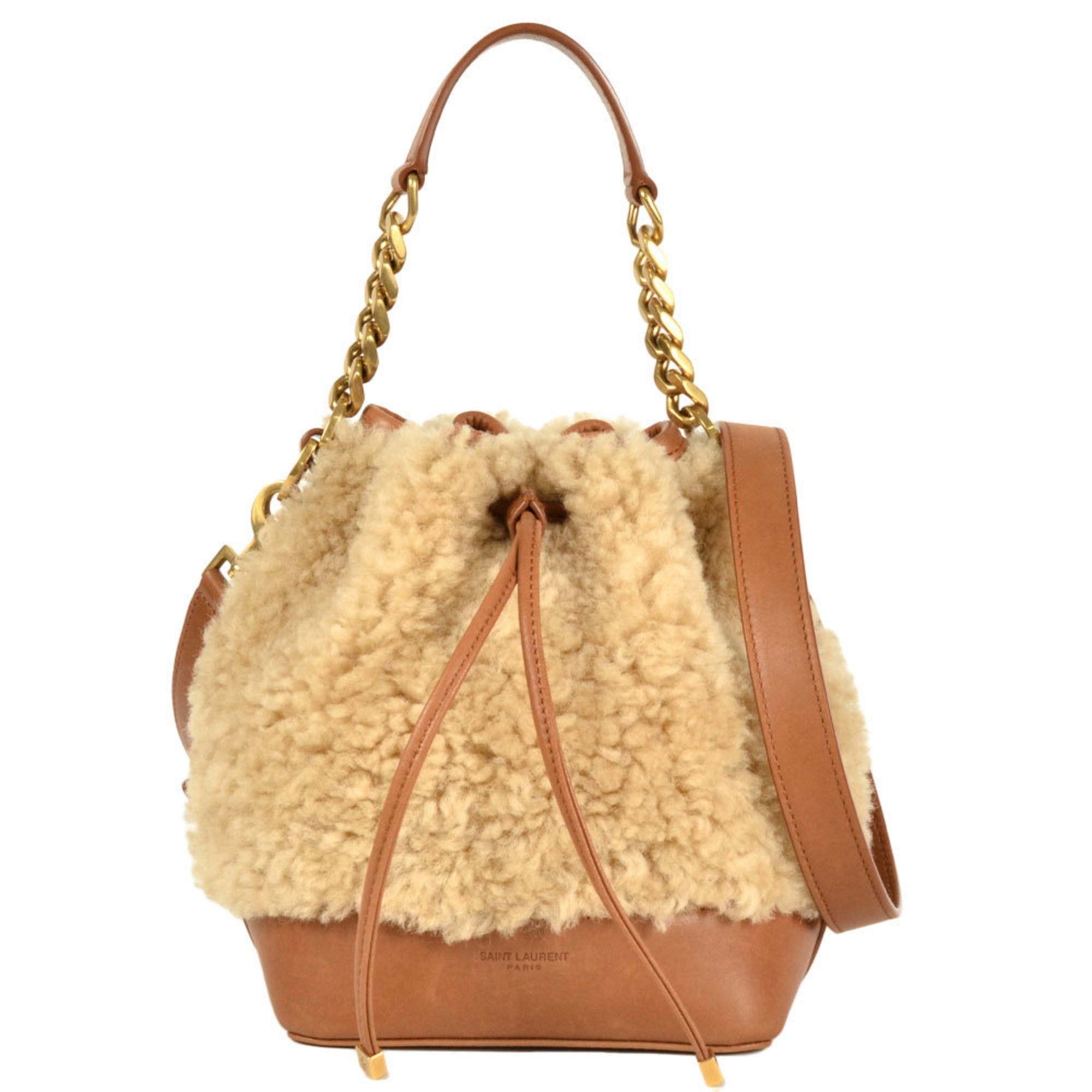 Saint Laurent Beige Leather Leather Handbag Shoulder Bag (Pre-Owned)