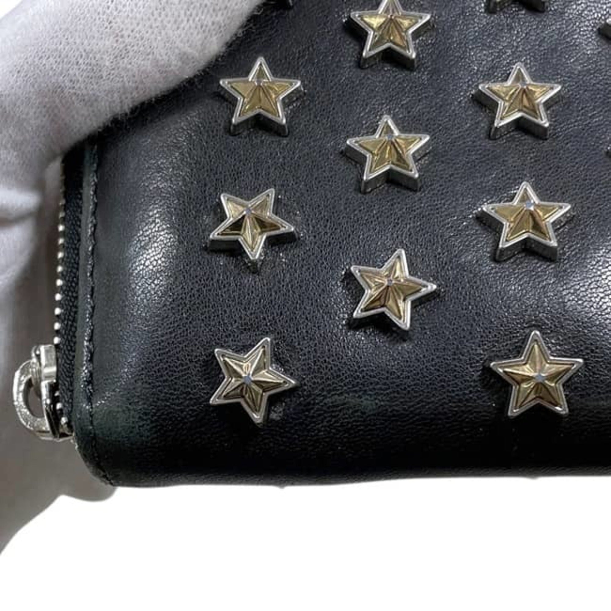 Jimmy Choo Black Leather Long Wallet (Bi-Fold) (Pre-Owned)