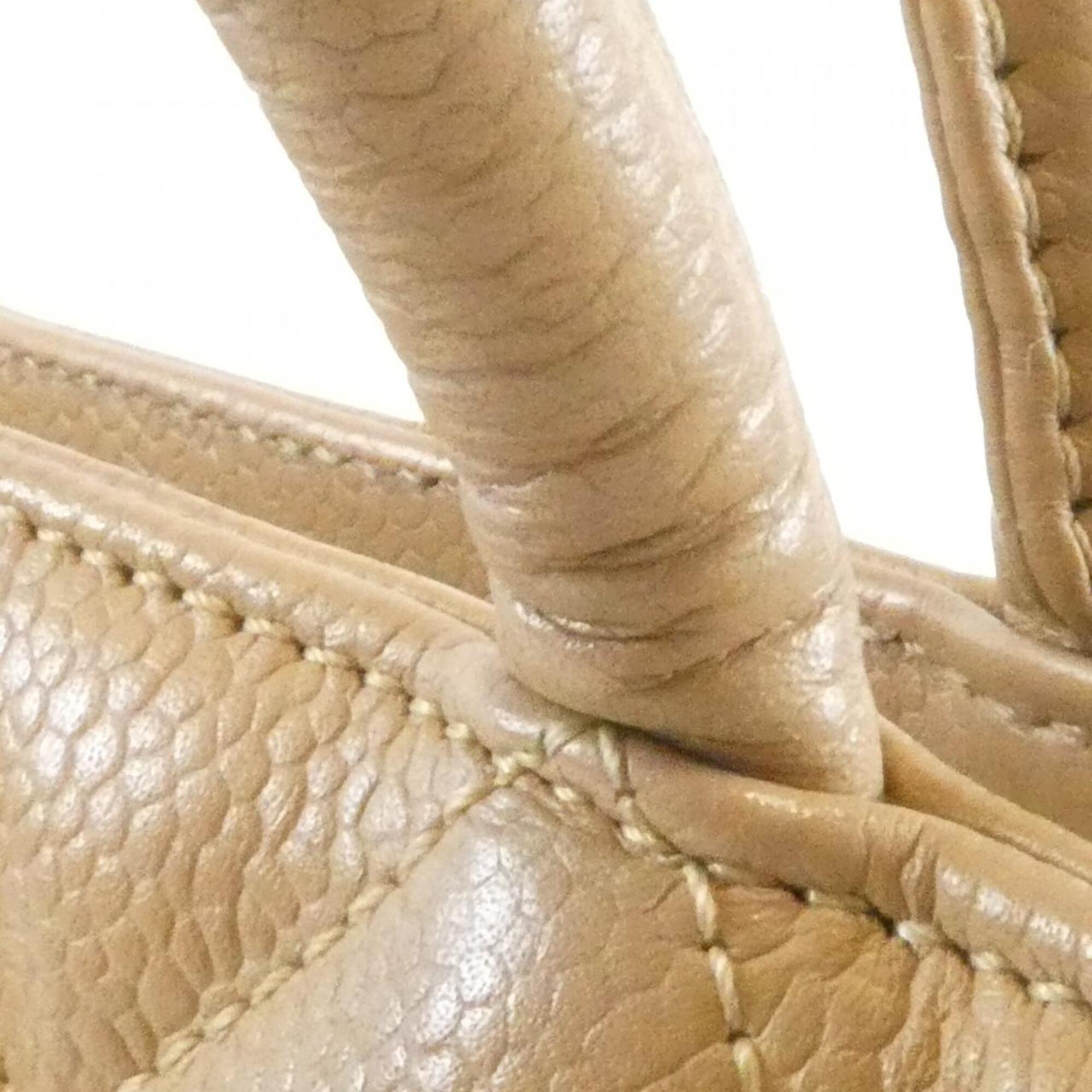 Chanel Beige Grained Calfskin Handbag (Pre-Owned)