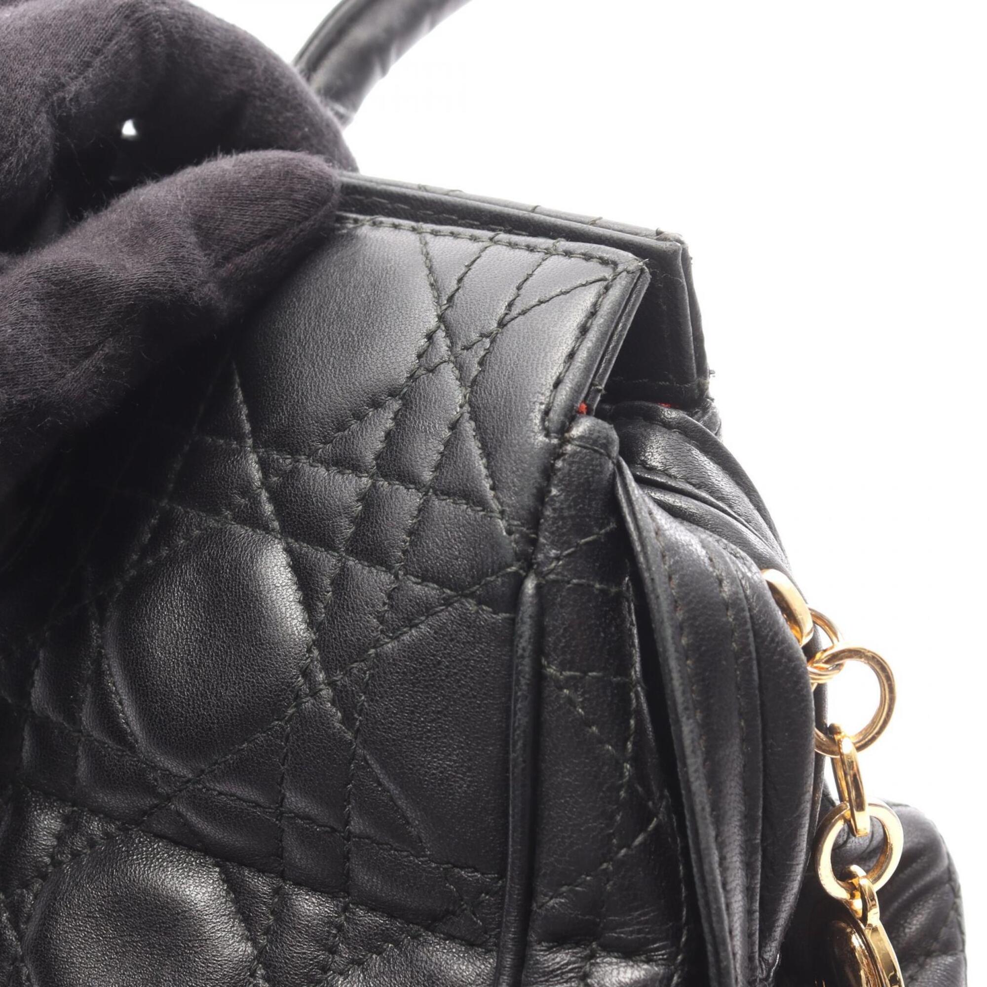 Christian Dior Black Leather Handbag Shoulder Bag (Pre-Owned)