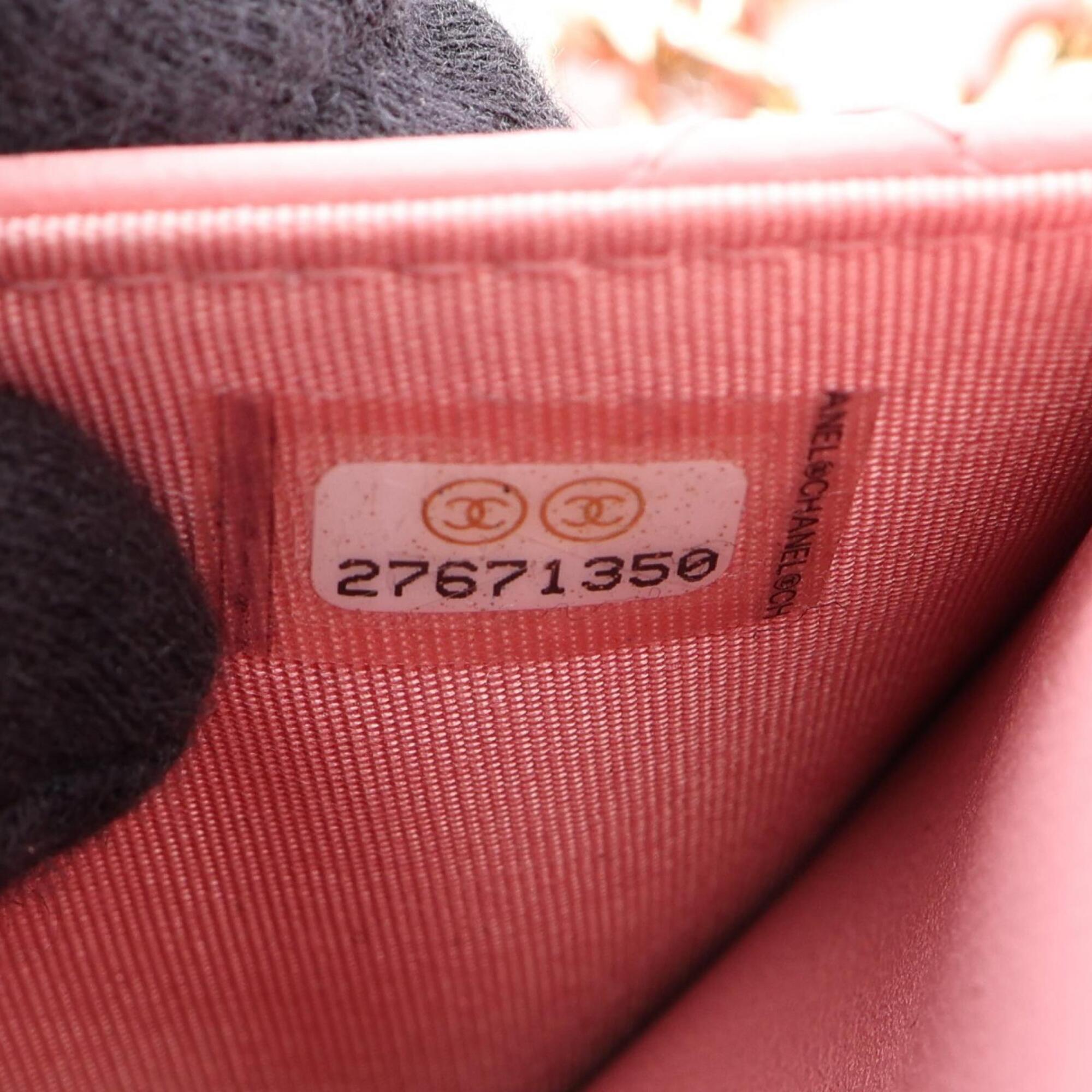 Chanel Pink Leather Handbag Shoulder Bag (Pre-Owned)