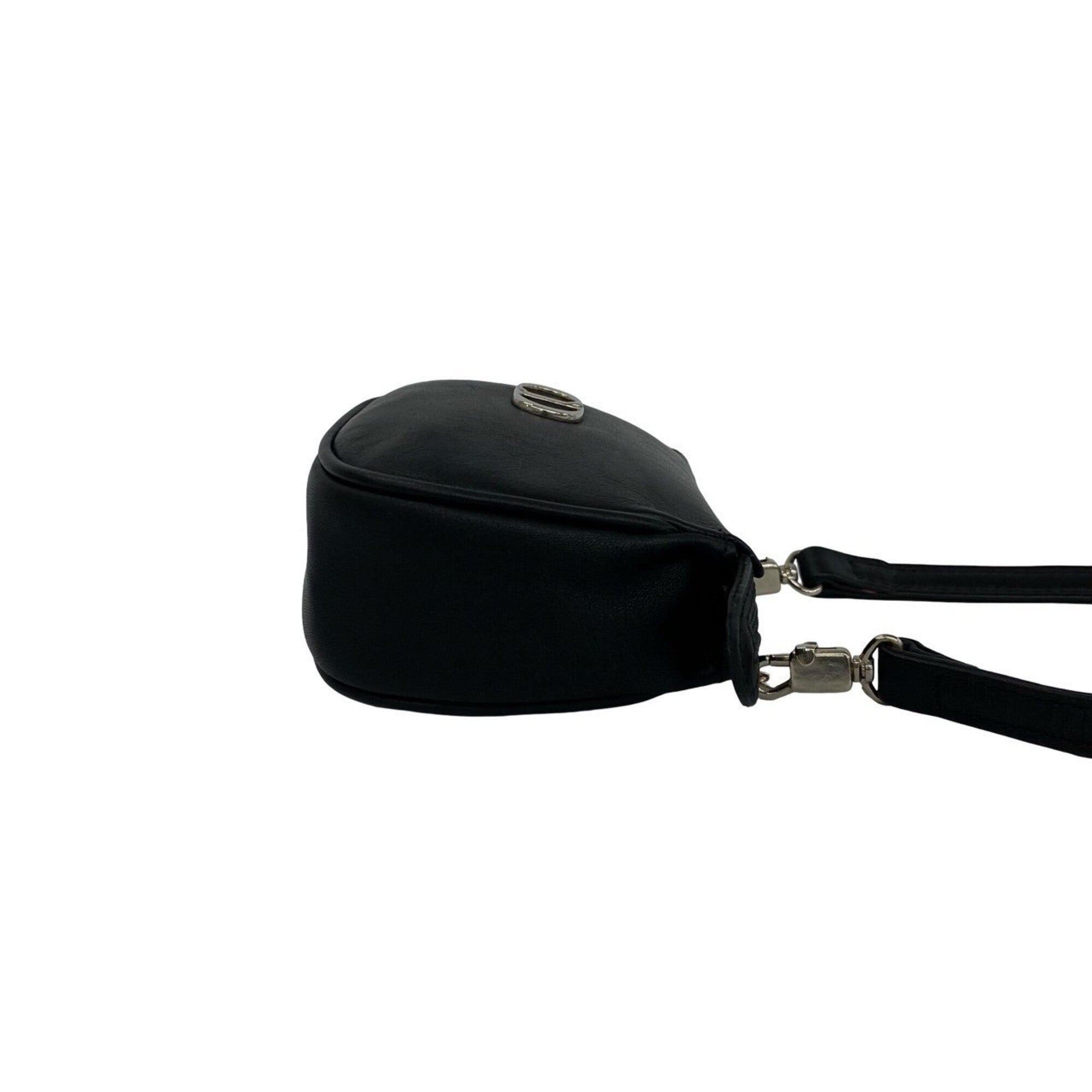 Christian Dior Black Leather Pochette Shoulder Bag (Pre-Owned)