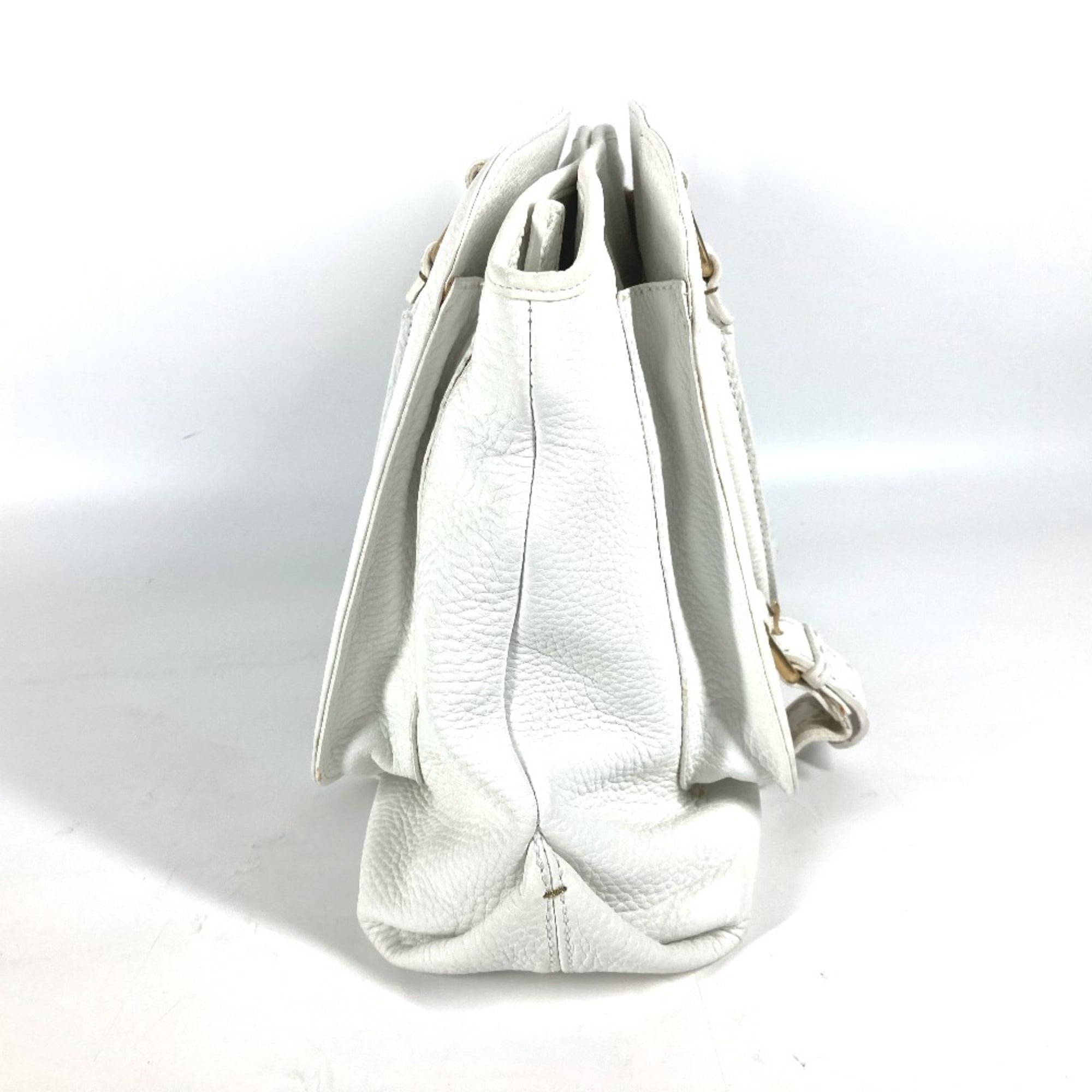 Fendi White Leather Shoulder Bag Tote Bag (Pre-Owned)