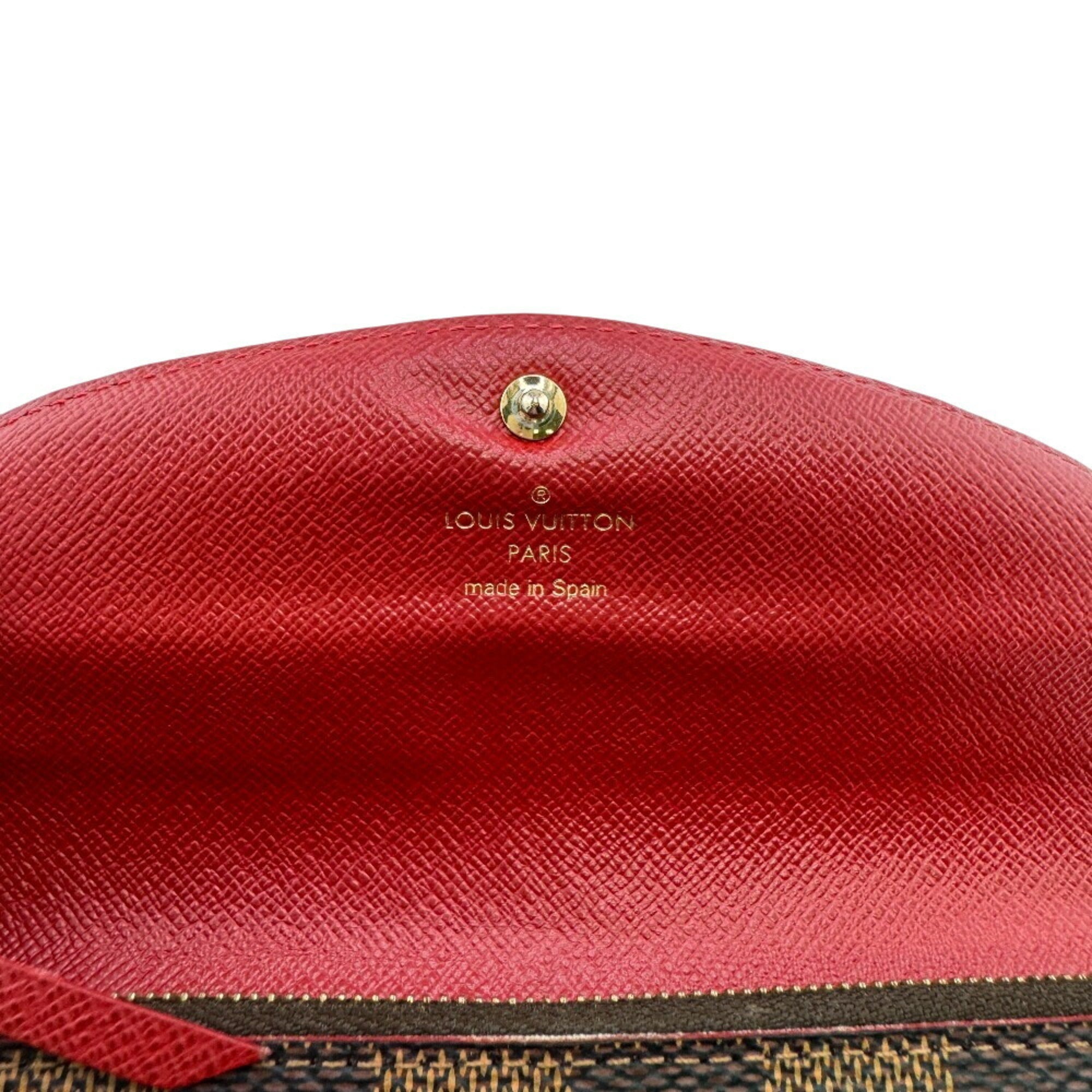 Louis Vuitton Brown Red Color Leather Coin Purse/Coin Case (Pre-Owned)