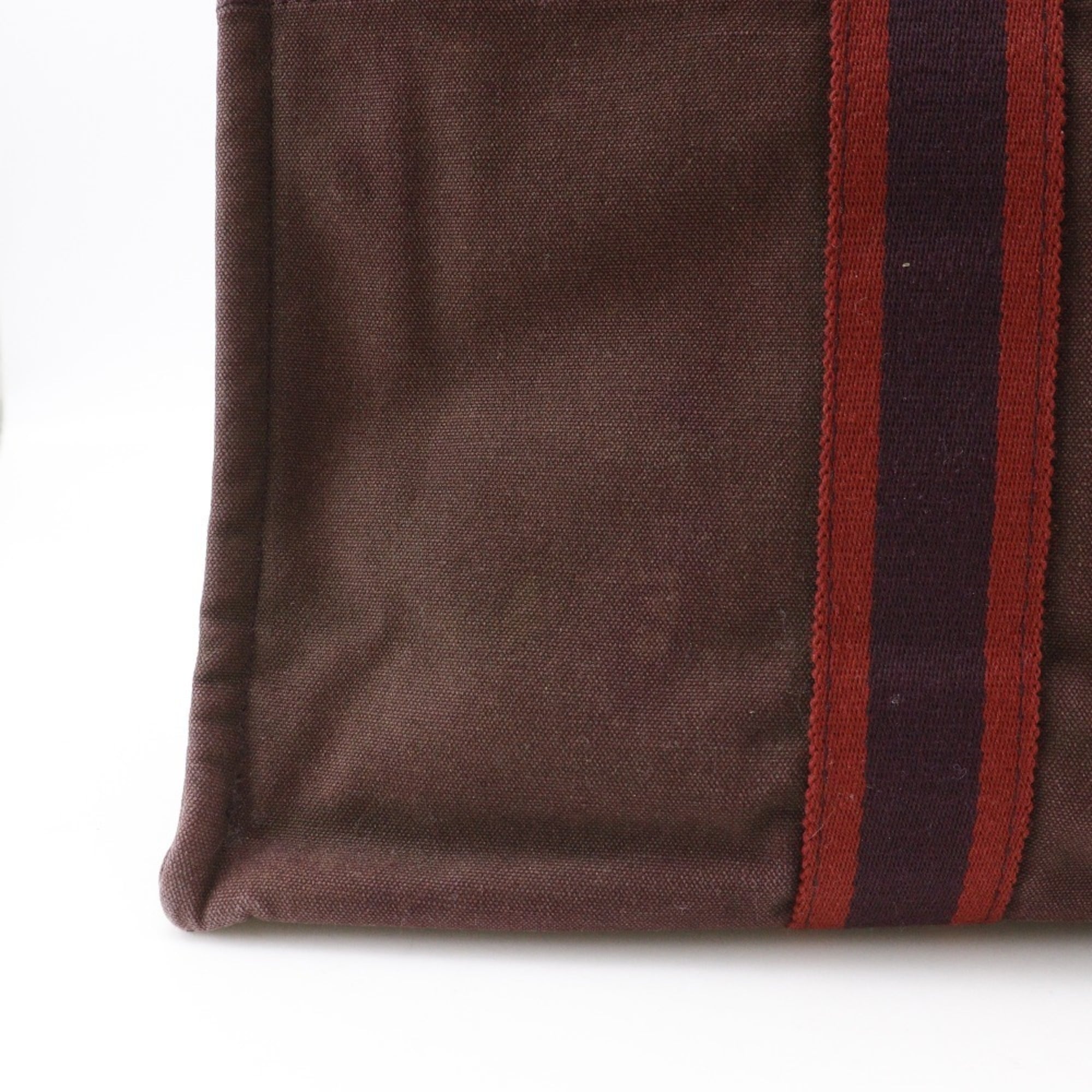 Hermes Brown Cotton Canvas Handbag (Pre-Owned)