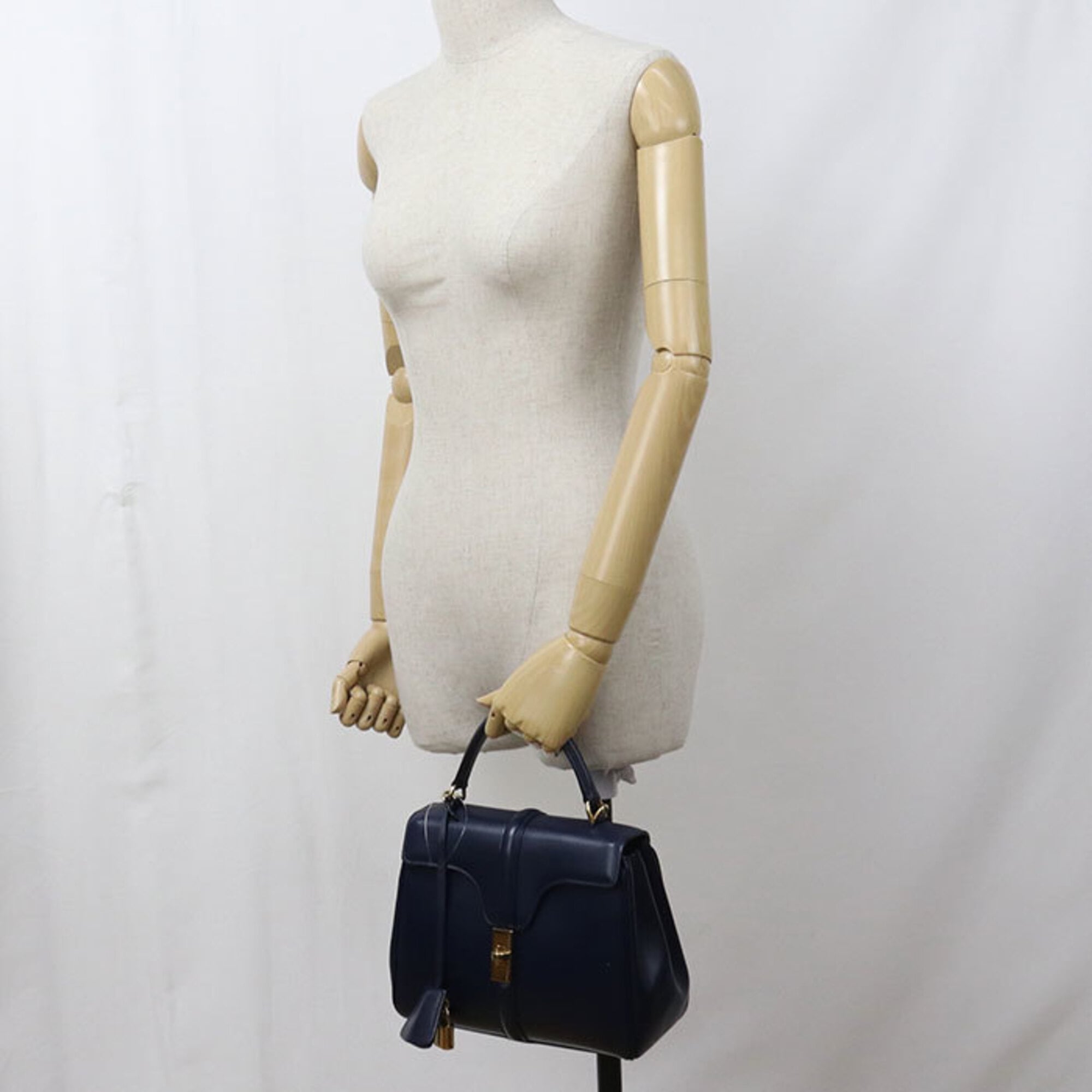 Celine Navy Leather Handbag (Pre-Owned)