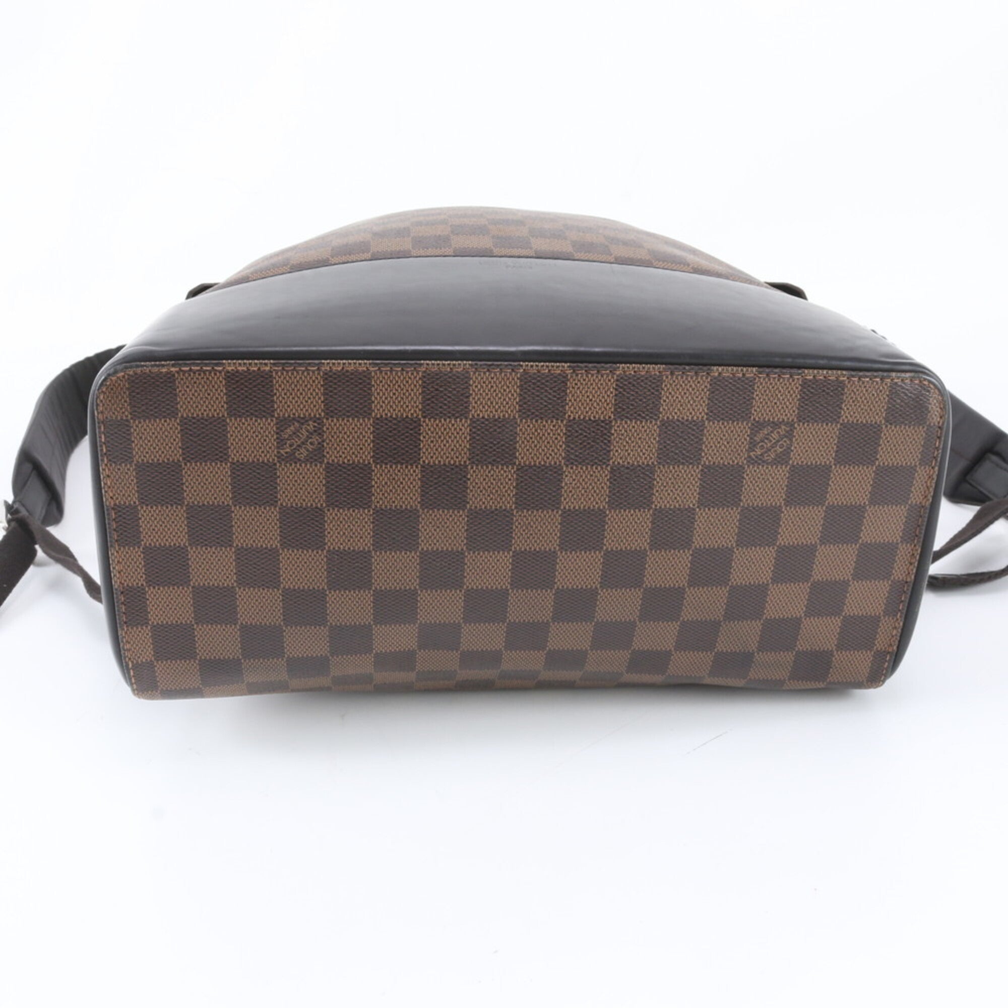 Louis Vuitton Brown Leather Coated Canvas Backpack (Pre-Owned)