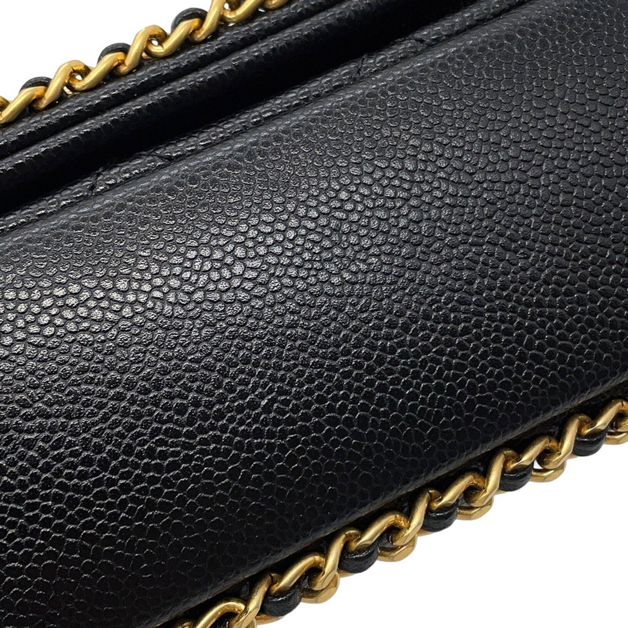 Chanel Matelasse Black Grained Calfskin Handbag Shoulder Bag (Pre-Owned)