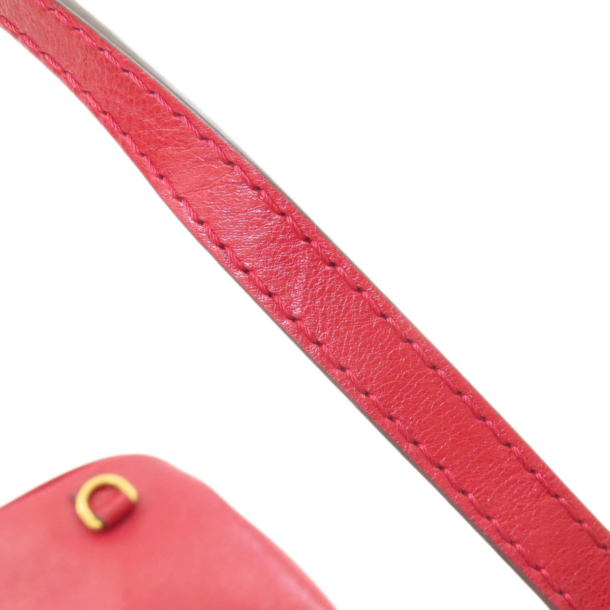 Gucci Red Color Leather Shoulder Bag (Pre-Owned)