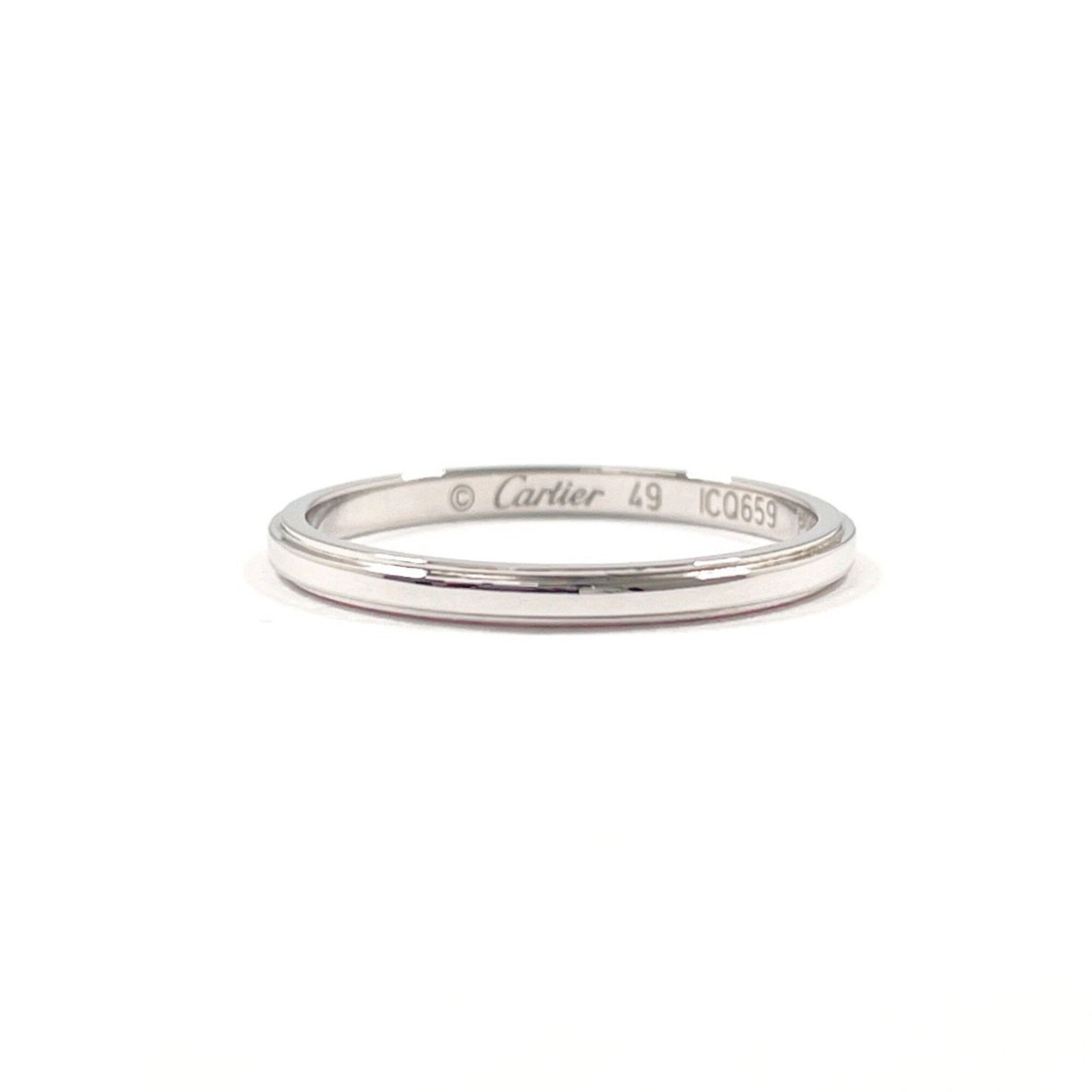 Cartier Silver Platinum 950 Band Ring (Pre-Owned)