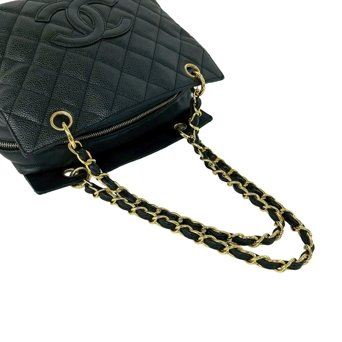 Chanel Black Grained Calfskin Shoulder Bag Tote Bag (Pre-Owned)