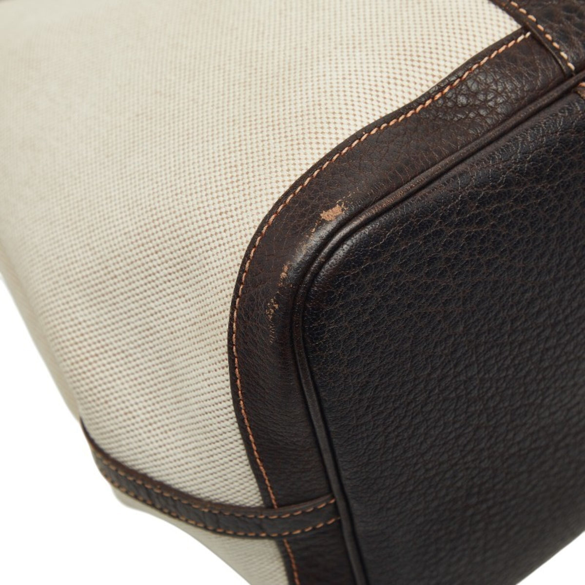 Hermes Brown Marron Toile H Canvas Leather Tote Bag (Pre-Owned)