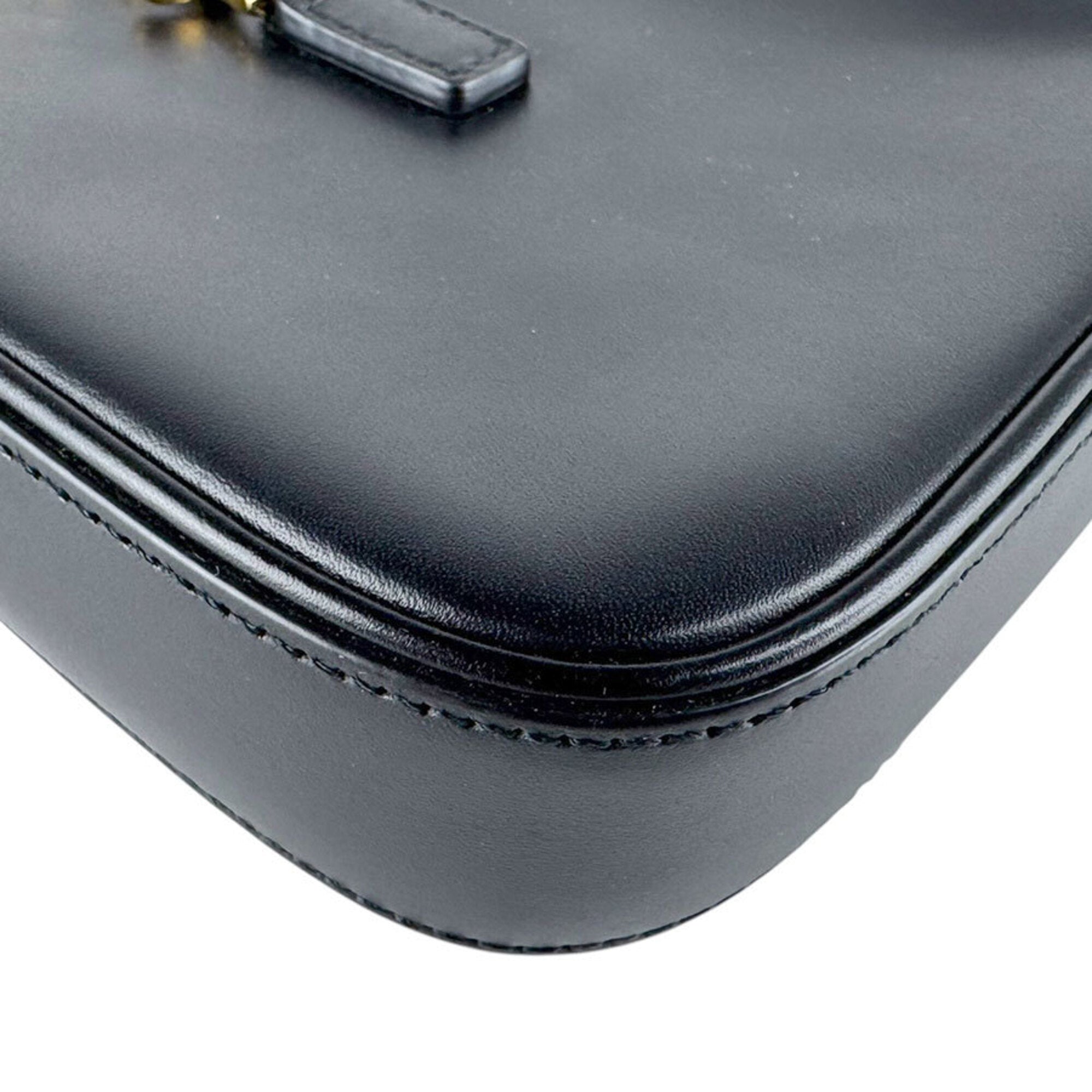 Saint Laurent Black Leather Shoulder Bag (Pre-Owned)