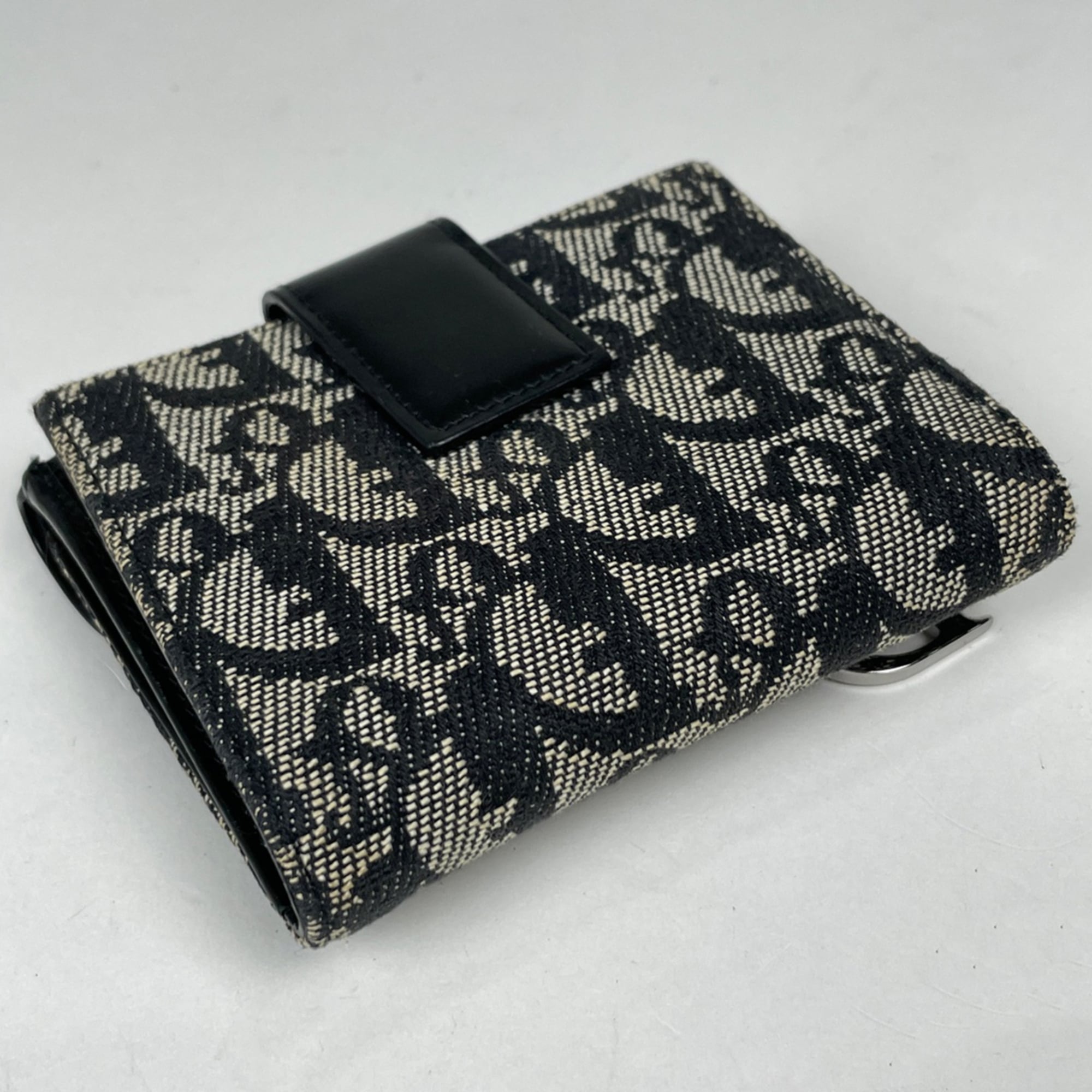 Christian Dior Trotter Black Canvas Leather Wallet (Bi-Fold) (Pre-Owned)