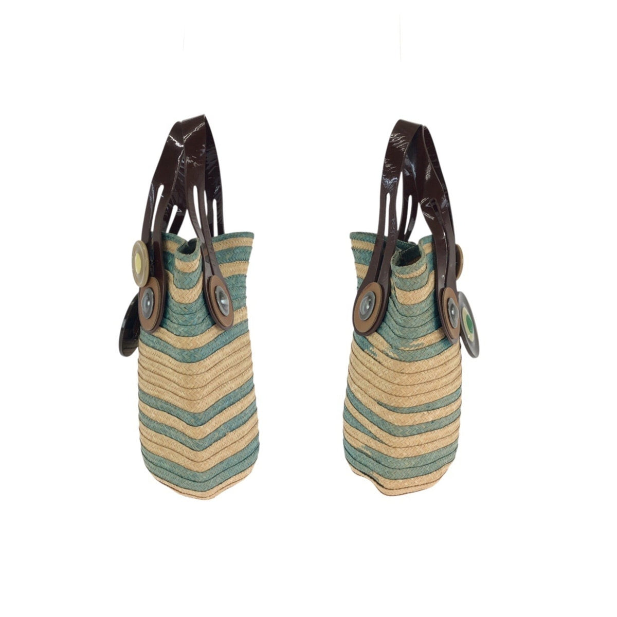 Marni Beige Light Blue Straw Handbag (Pre-Owned)