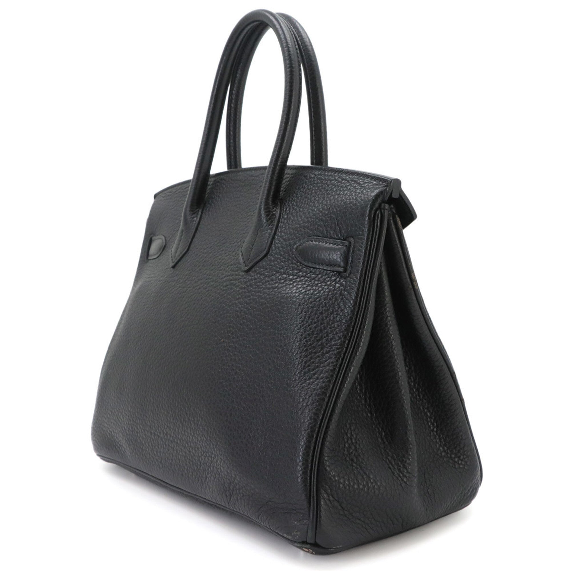 Hermes Black Taurillon Clemence Leather Handbag (Pre-Owned)