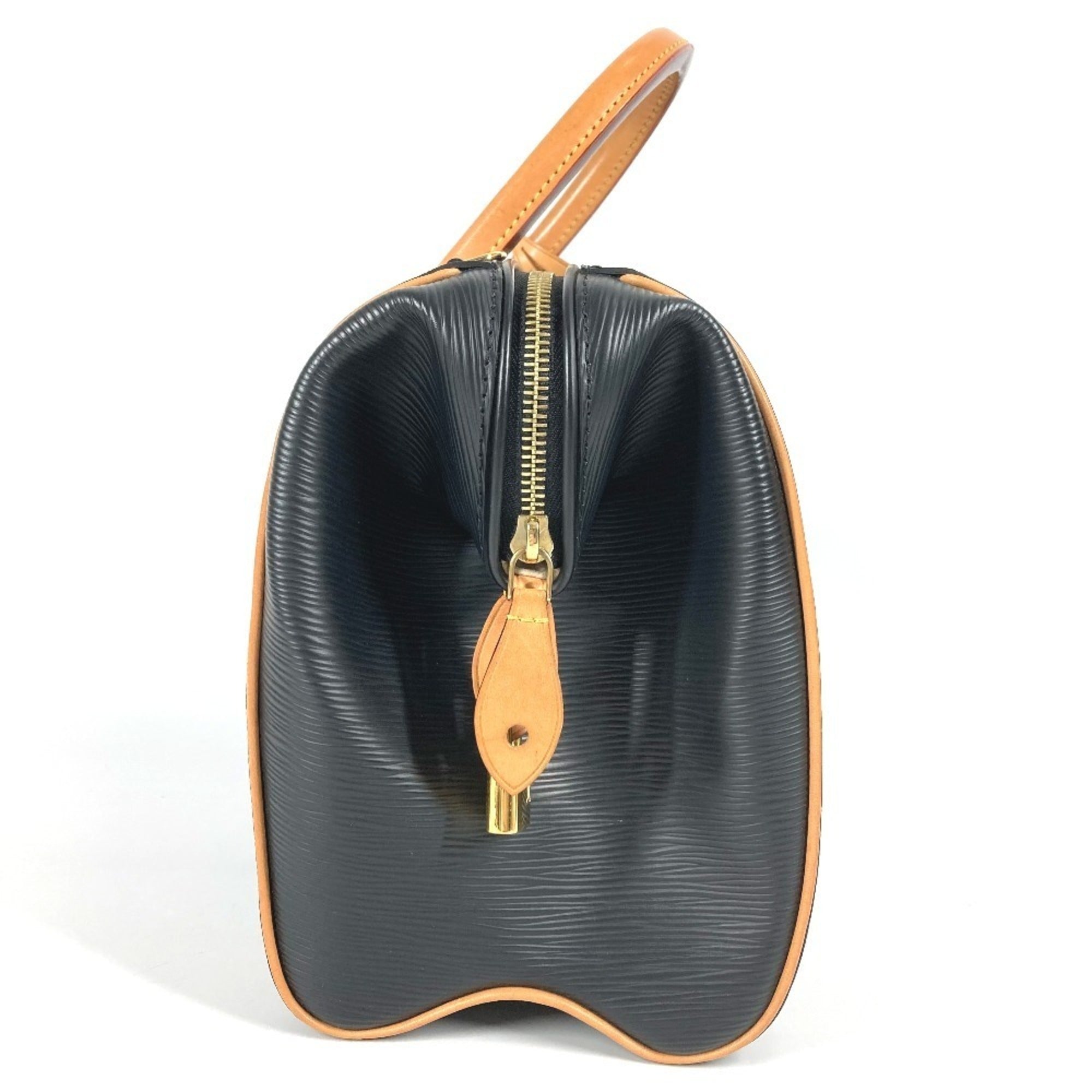 Louis Vuitton Black Noir Epi Leather Boston Bag Handbag Shoulder Bag (Pre-Owned)