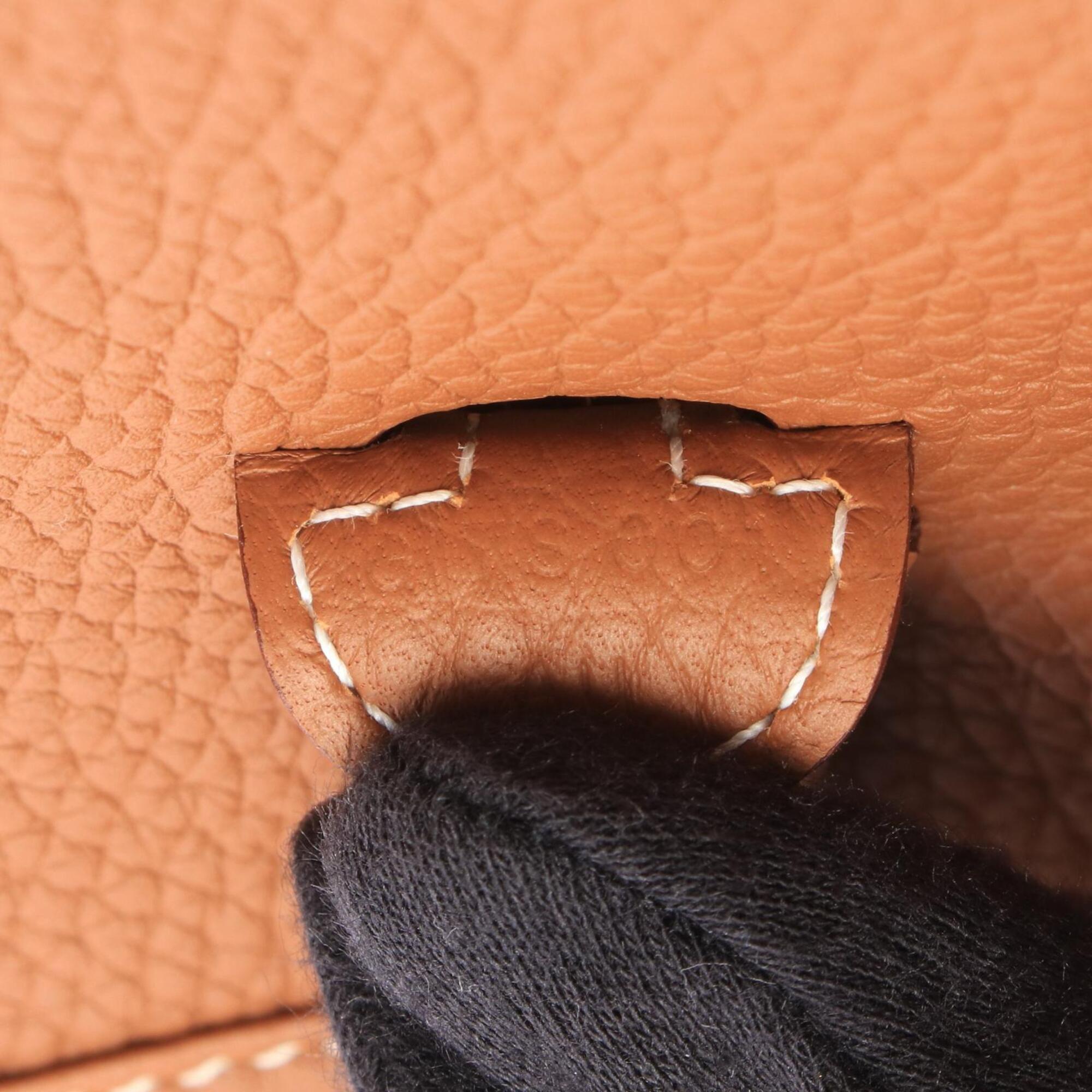 Hermes Brown Taurillon Clemence Leather Handbag Shoulder Bag (Pre-Owned)