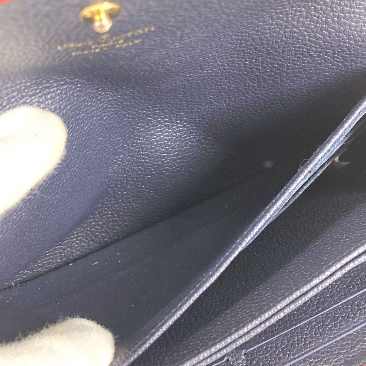 Louis Vuitton Galle Marine Rouge Navy Red Color Monogram Empreinte Long Bill Wallet (Bi-Fold) (Pre-Owned)
