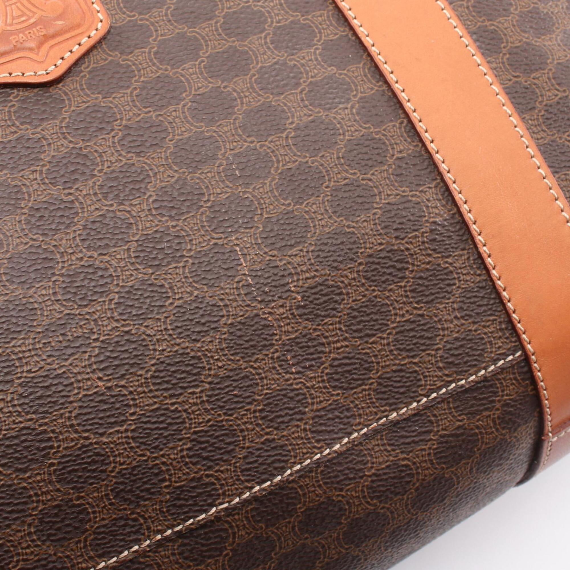 Celine Macadam Brown Coated Canvas Handbag Tote Bag (Pre-Owned)