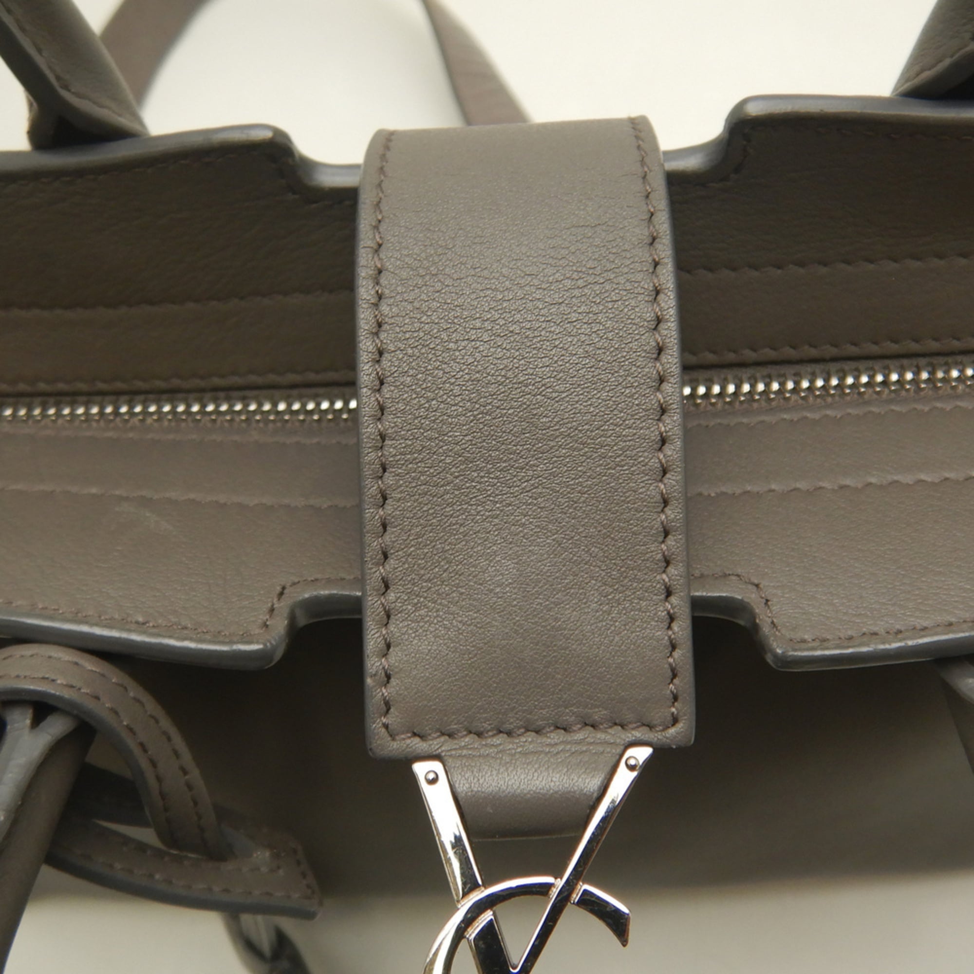 Yves Saint Laurent Gray Yellow Leather Handbag (Pre-Owned)