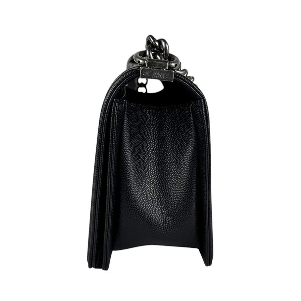 Chanel Black Grained Calfskin Shoulder Bag (Pre-Owned)