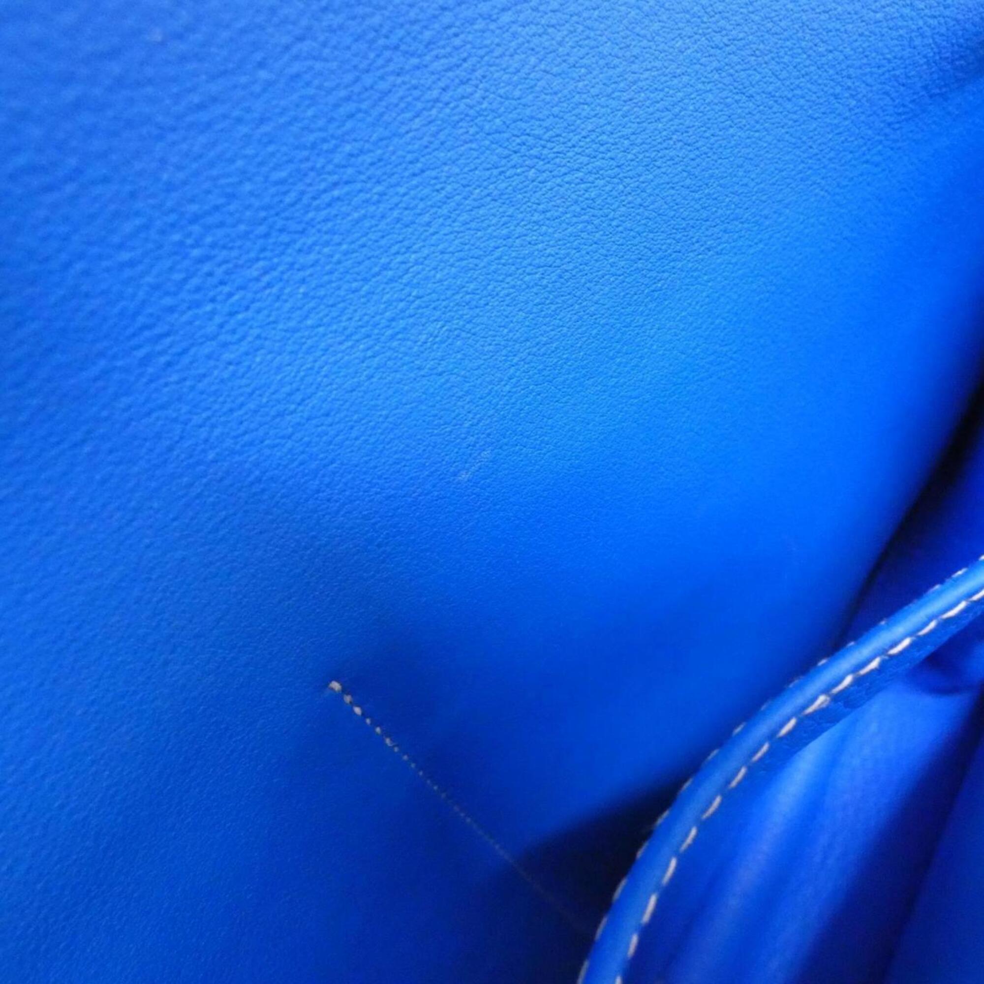Hermes Blue Hydra Taurillon Clemence Leather Handbag (Pre-Owned)