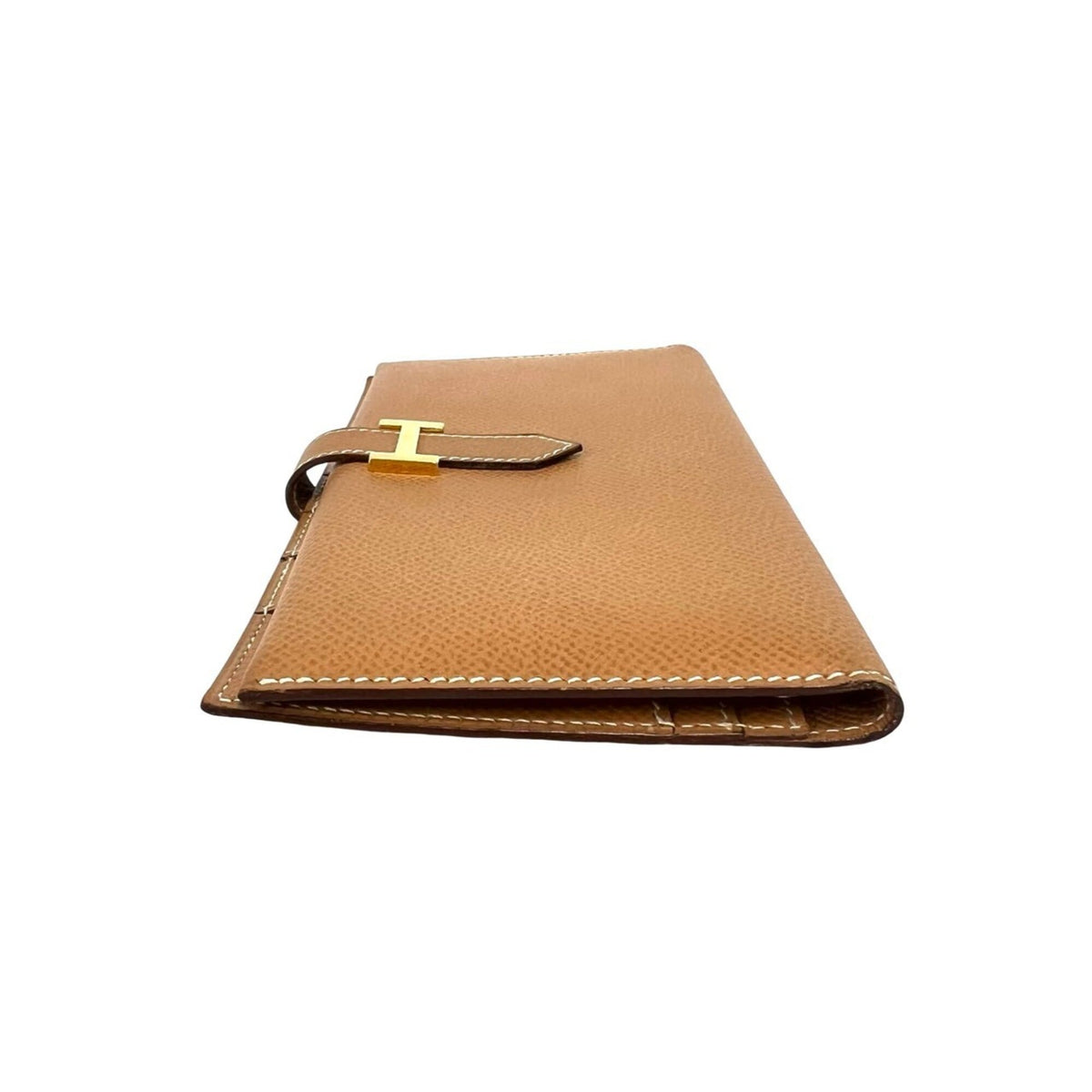 Hermes Brown Courchevel Leather Long Wallet (Bi-Fold) (Pre-Owned)