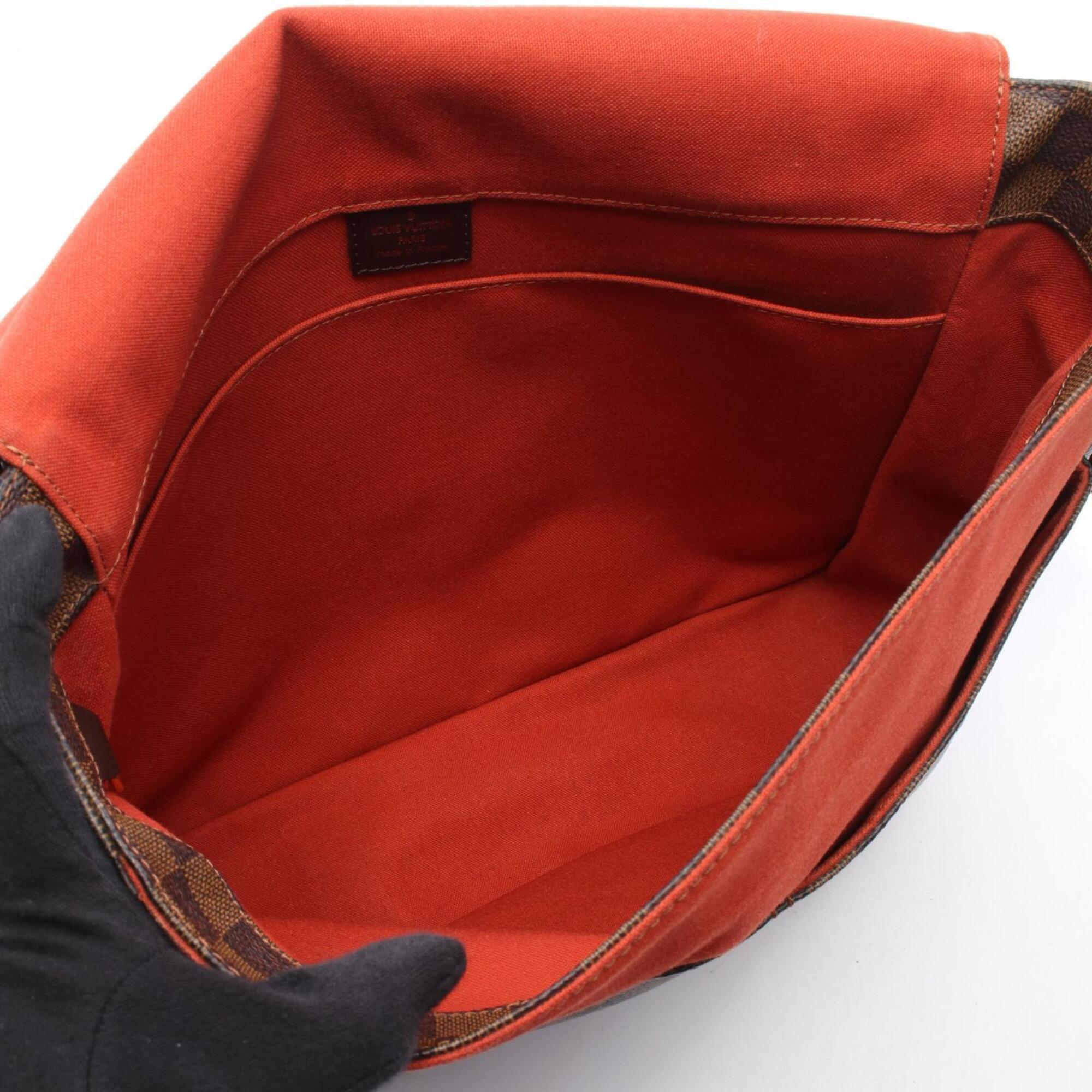 Louis Vuitton Brown Coated Canvas Leather Handbag Shoulder Bag (Pre-Owned)