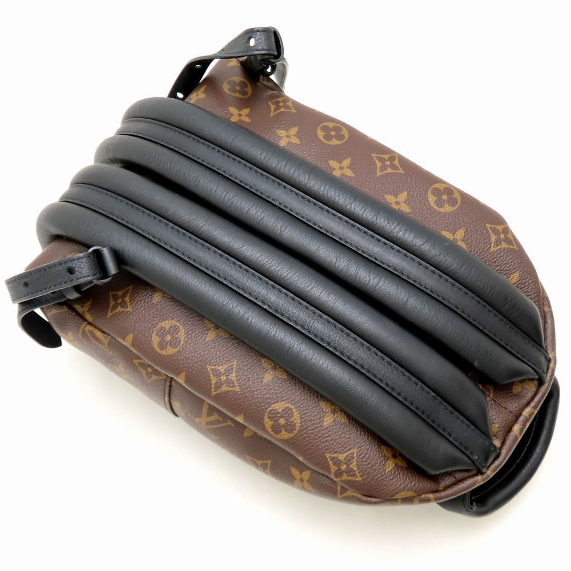 Louis Vuitton Black Brown Canvas Leather Backpack (Pre-Owned)