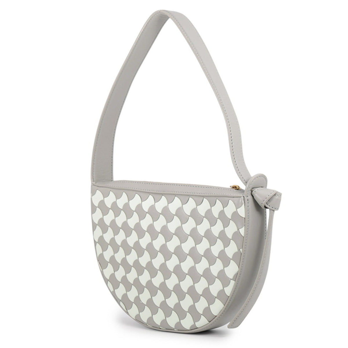 Bottega Veneta Grayish Ivory Leather Handbag (Pre-Owned)