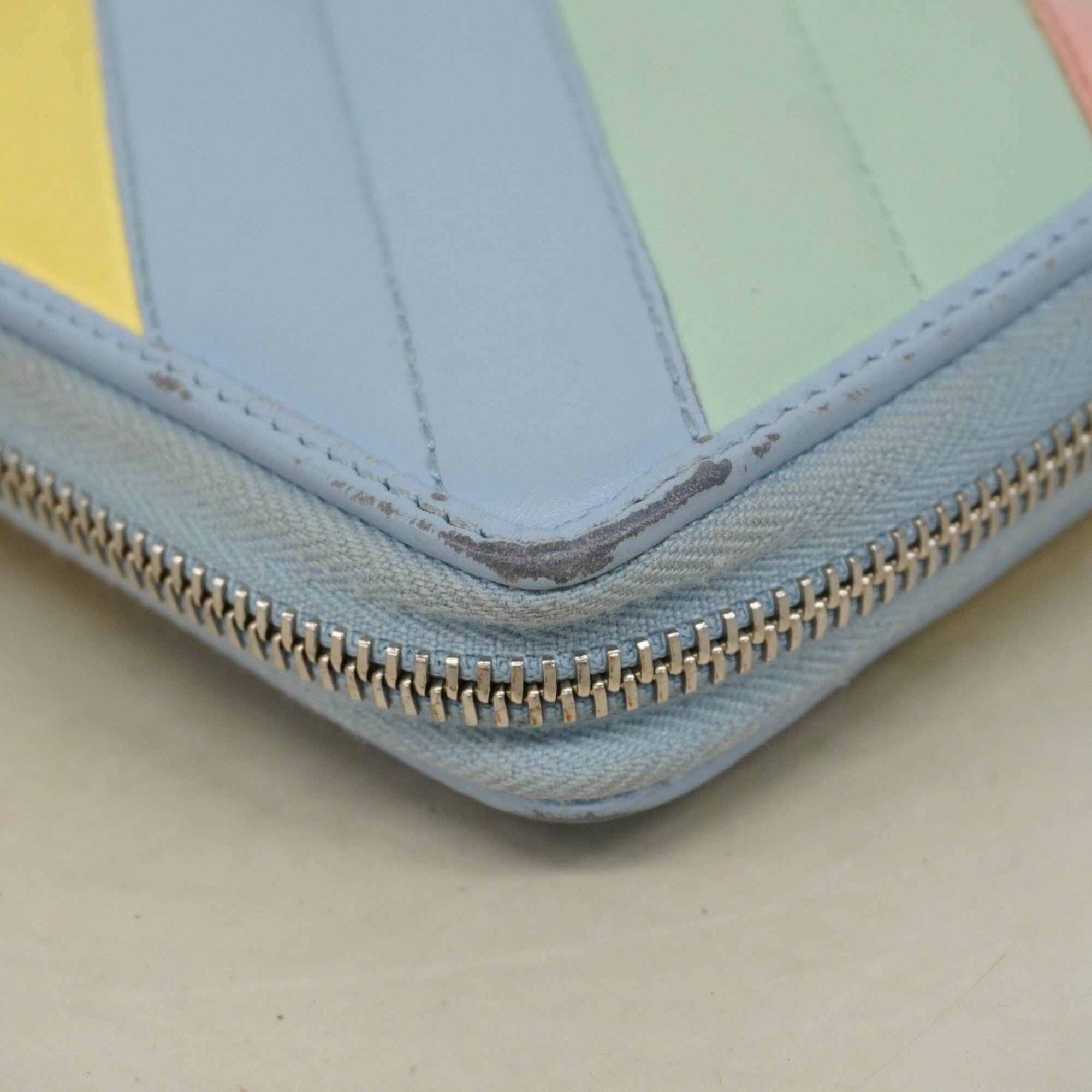 Gucci Blue Multi-Color Leather Long Wallet (Bi-Fold) (Pre-Owned)