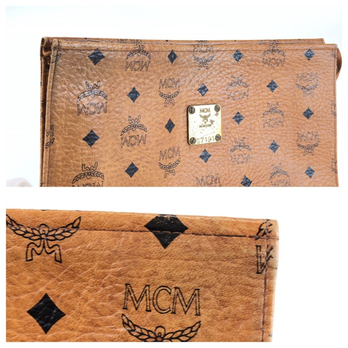 Mcm Brown Leather Clutch Bag (Pre-Owned)