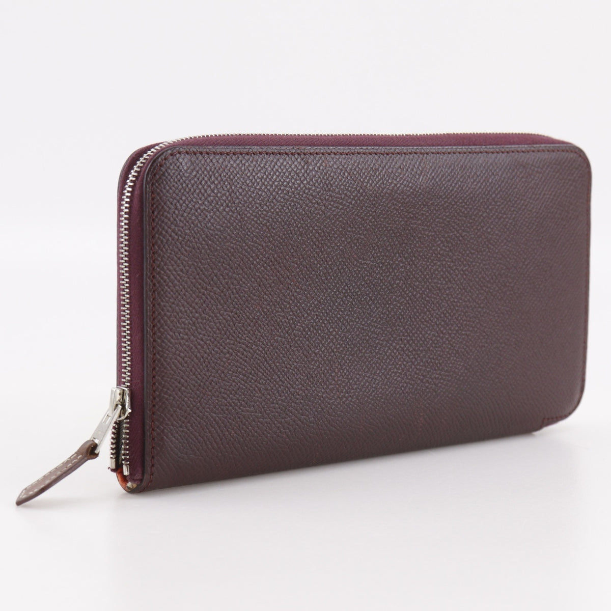 Hermes Red Color Wine Epsom Leather Long Wallet (Bi-Fold) (Pre-Owned)