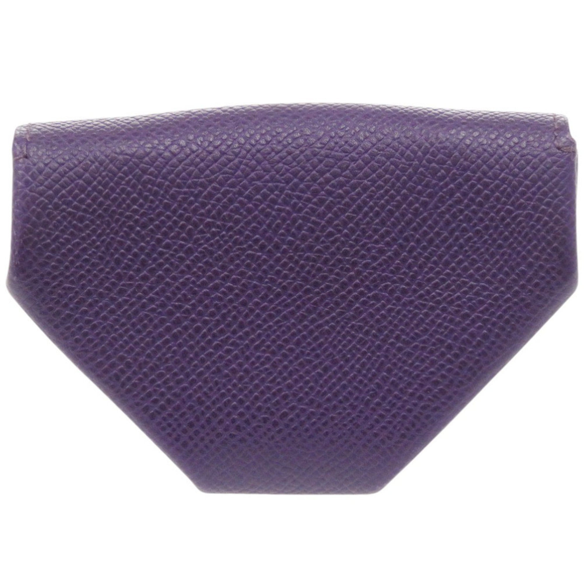 Hermes Purple Epsom Leather Coin Purse/Coin Case (Pre-Owned)
