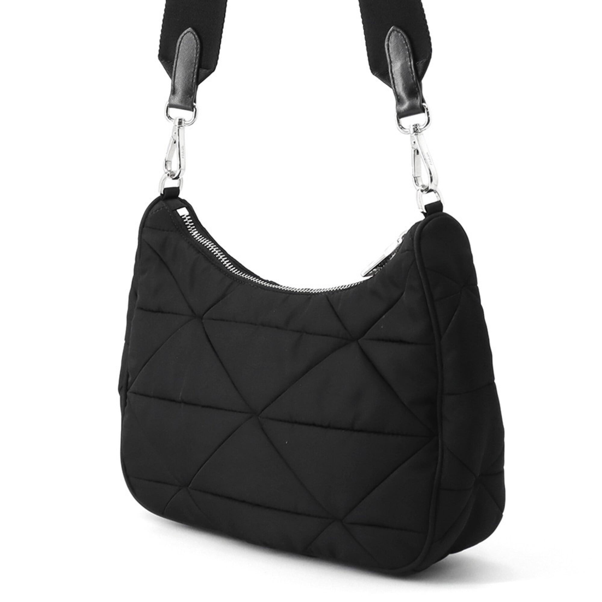 Prada Black Nylon Canvas Handbag Shoulder Bag (Pre-Owned)