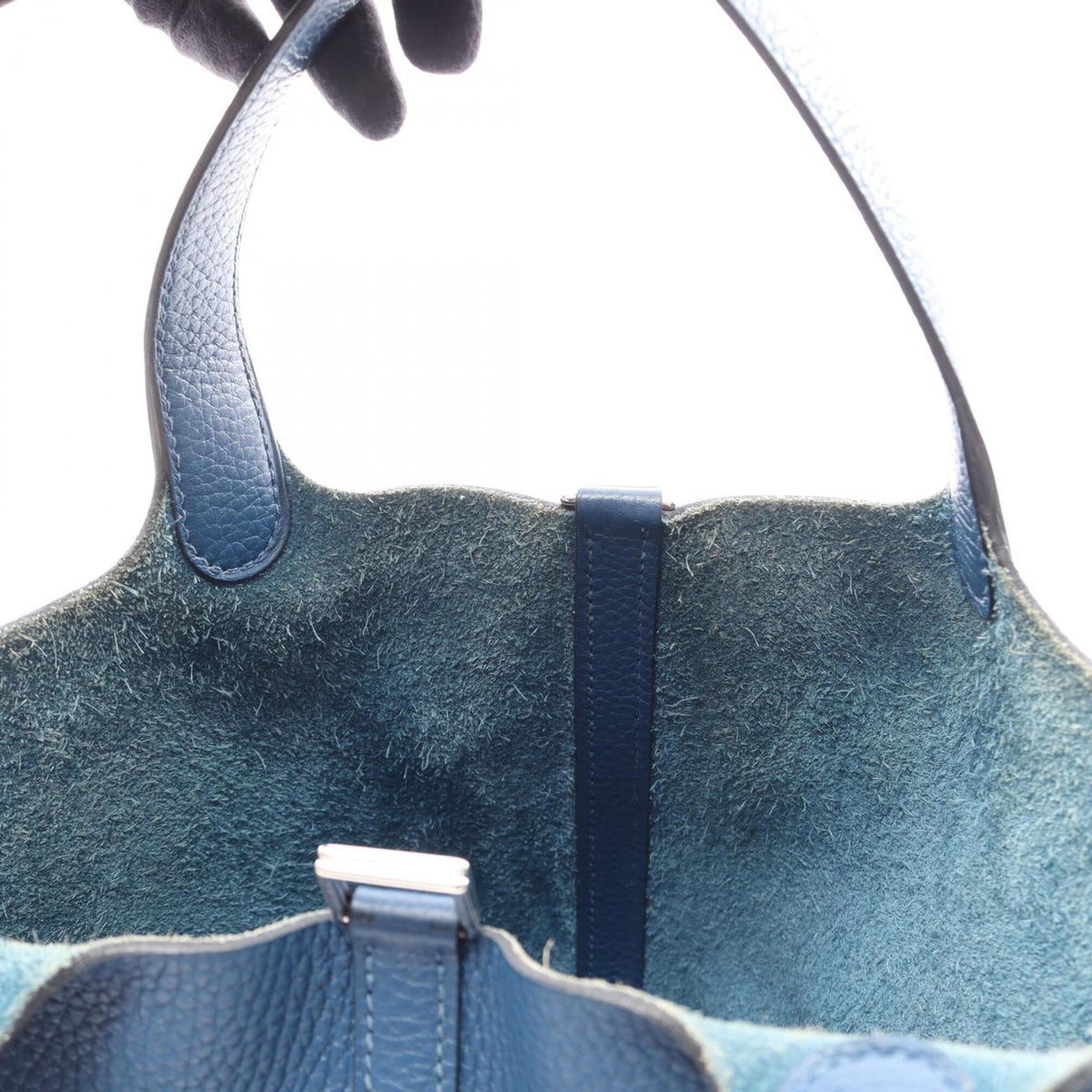 Hermes Blue Taurillon Clemence Leather Handbag (Pre-Owned)