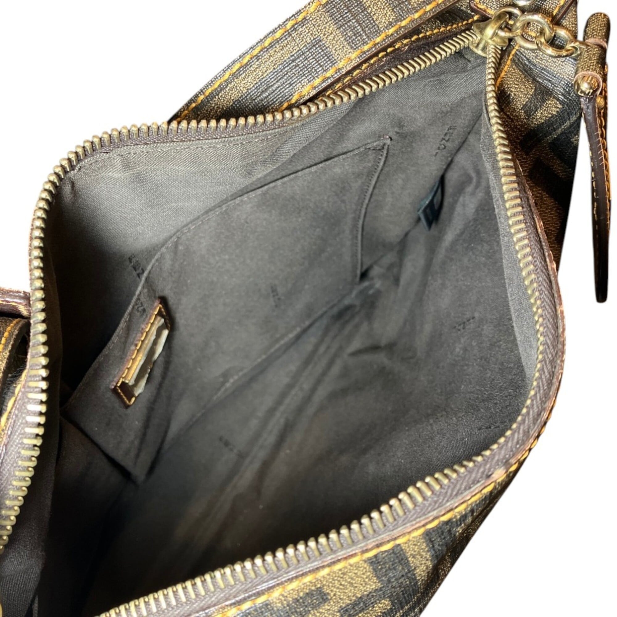 Fendi Brown Zucca Pvc Leather Shoulder Bag (Pre-Owned)