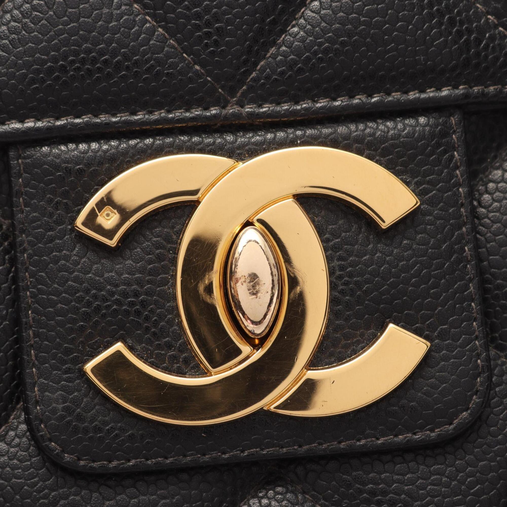 Chanel Black Grained Calfskin Briefcase Handbag (Pre-Owned)