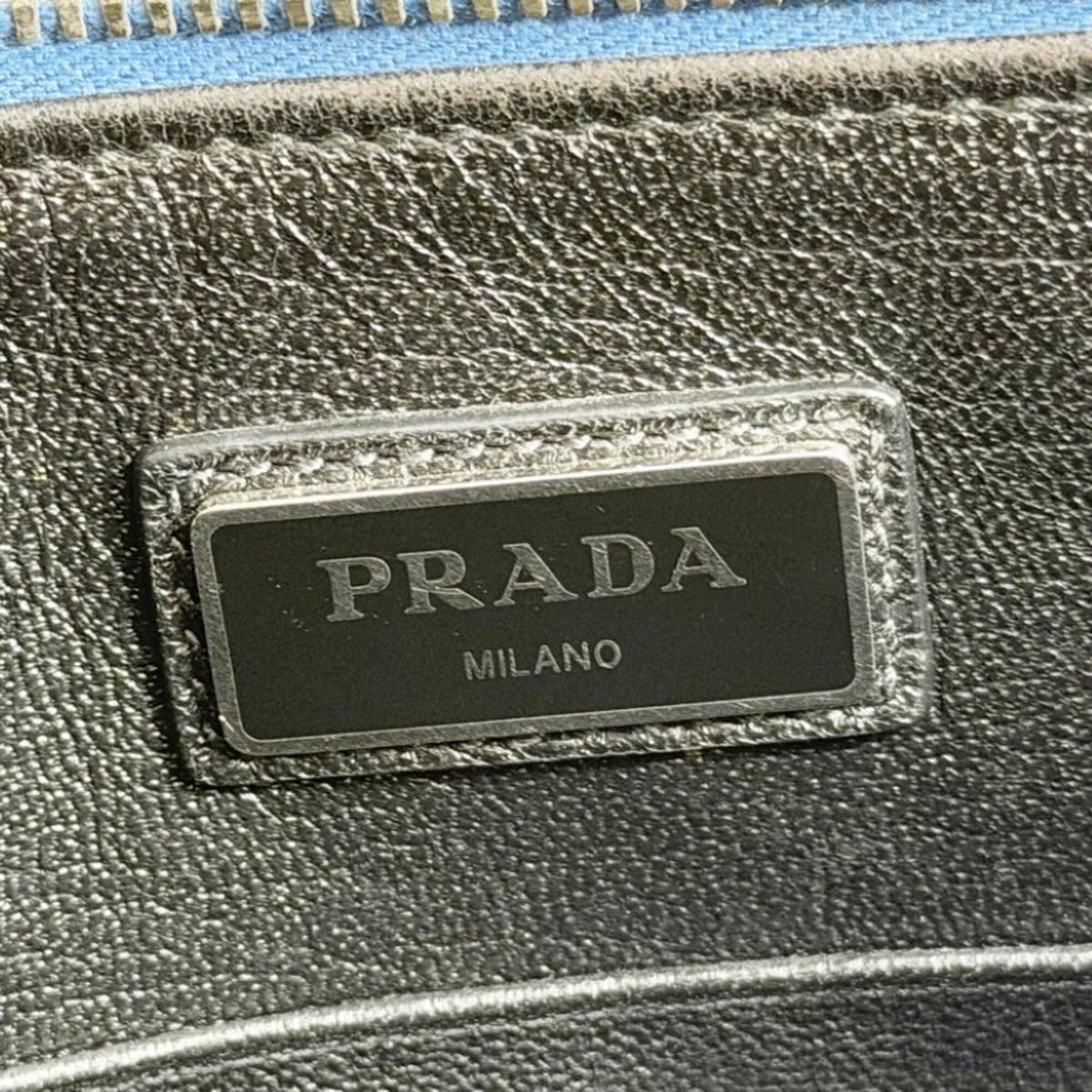 Prada Blue White Saffiano Shoulder Bag (Pre-Owned)