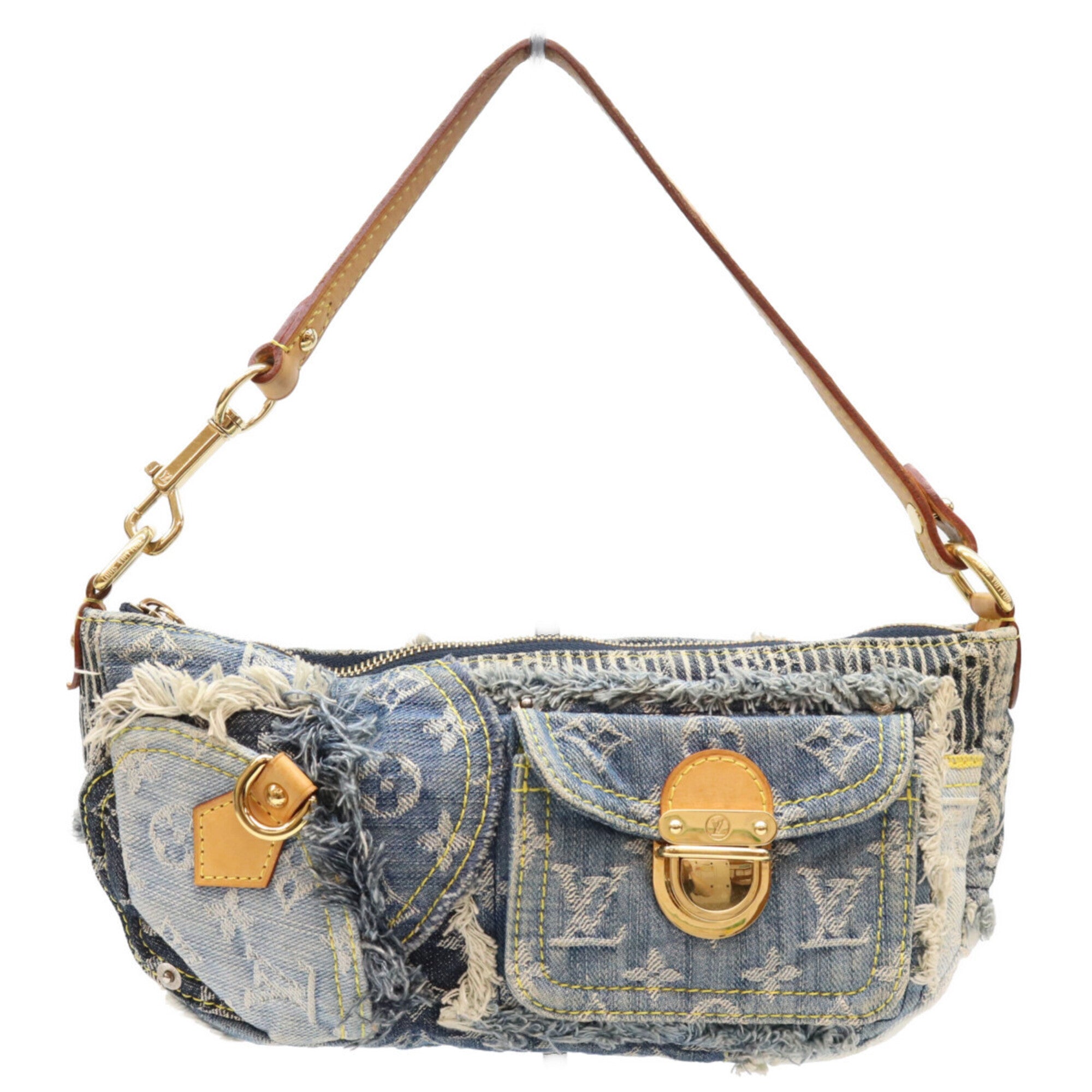 Louis Vuitton Blue Brown Monogram Denim Shoulder Bag (Pre-Owned)