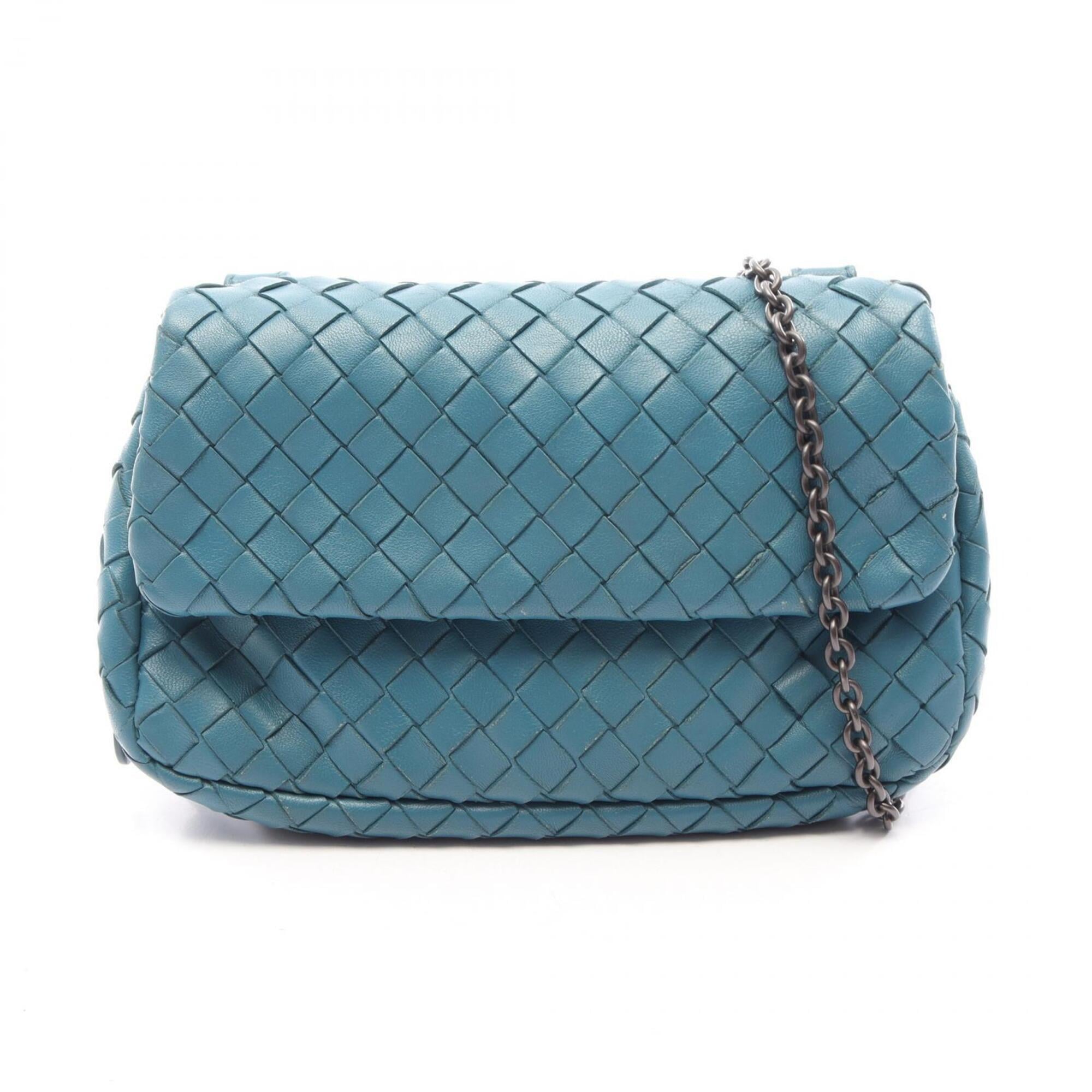 Bottega Veneta Blue Leather Handbag Shoulder Bag (Pre-Owned)