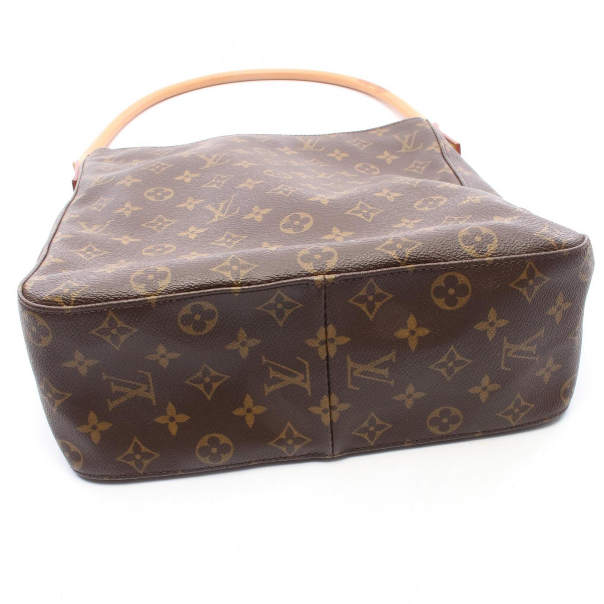 Louis Vuitton Monogram Brown Coated Canvas Leather Handbag Shoulder Bag (Pre-Owned)