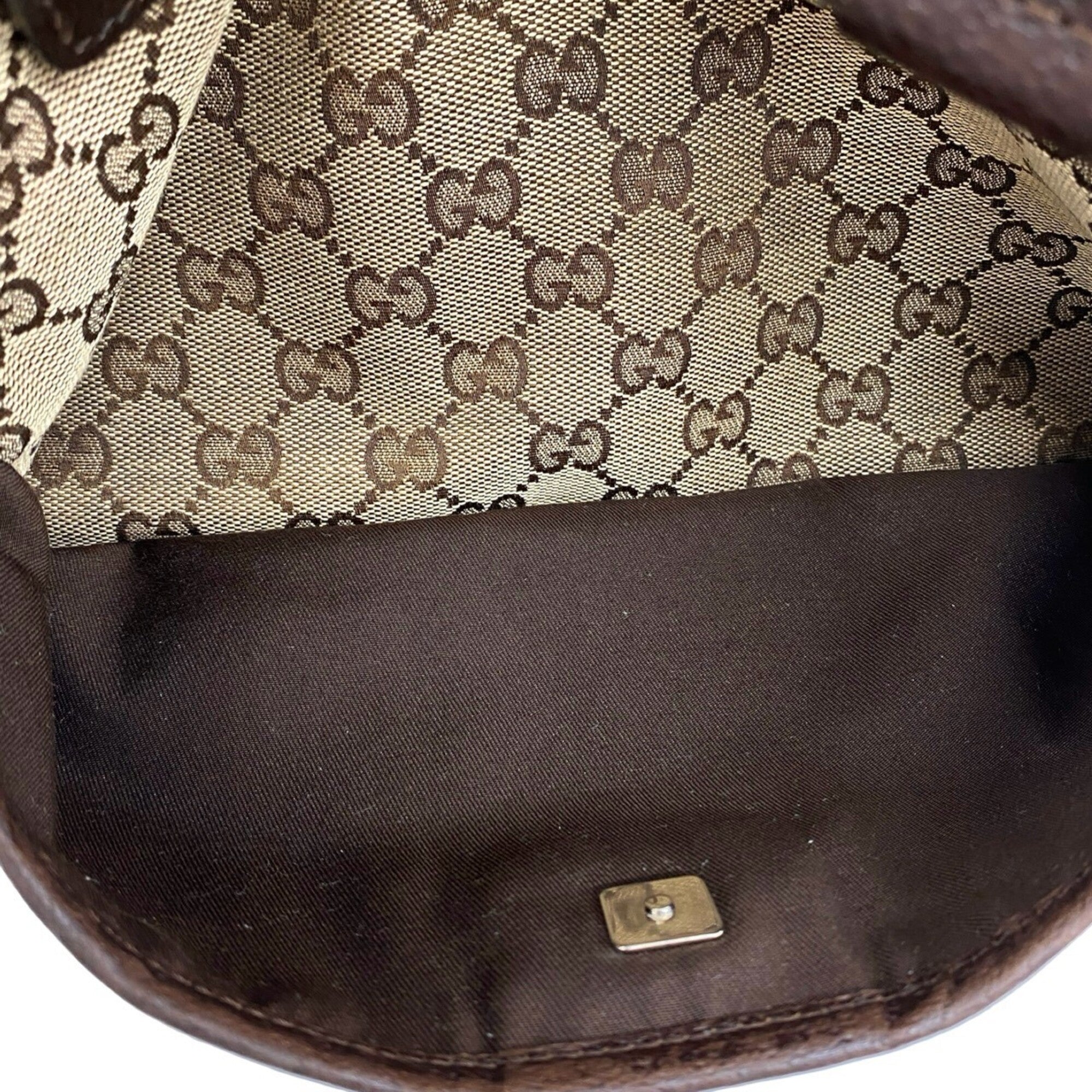 Gucci Brown Green Red Color Canvas Leather Handbag Tote Bag (Pre-Owned)