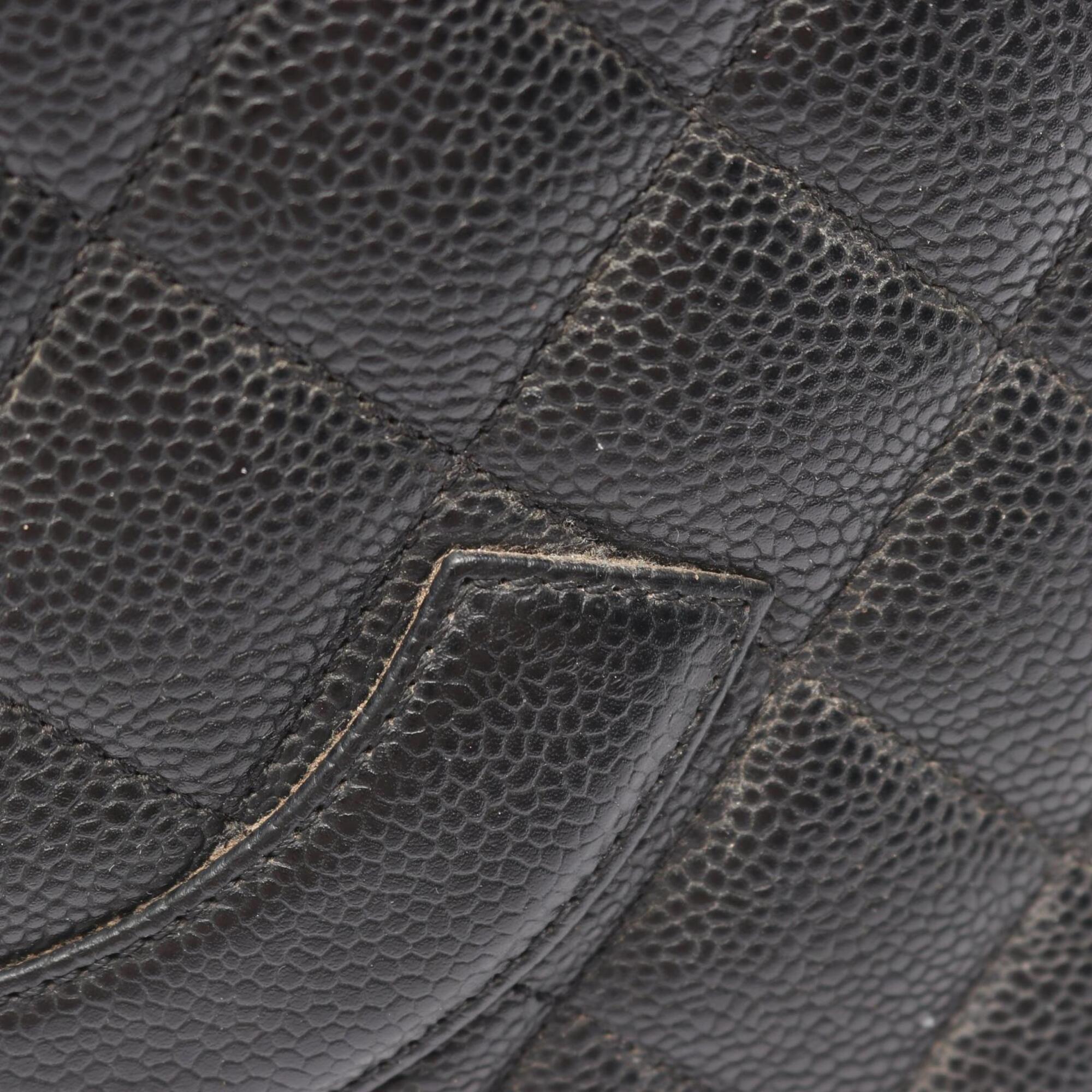 Chanel Black Grained Calfskin Handbag Tote Bag (Pre-Owned)