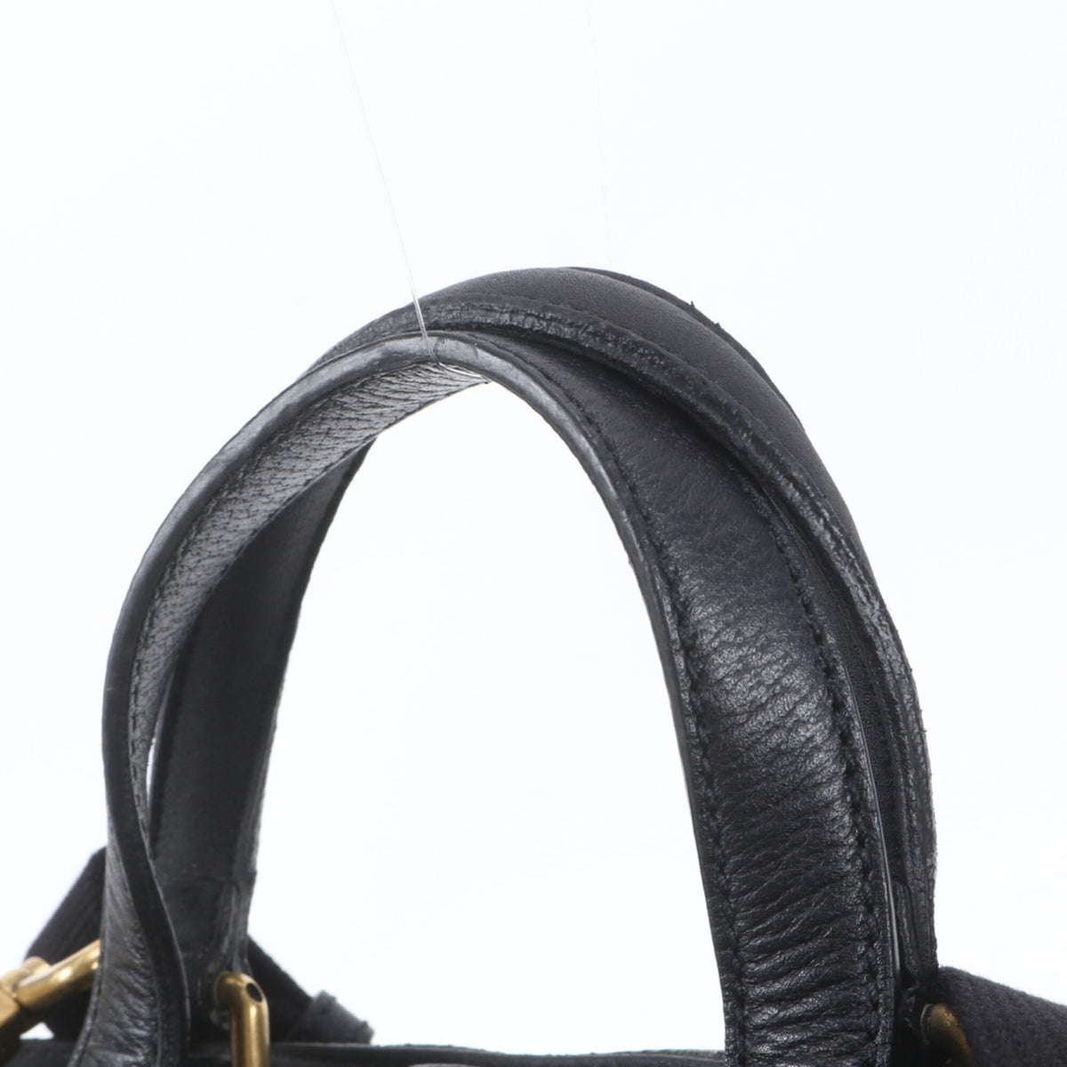 Gucci Black Leather Messenger Bag Shoulder Bag Tote Bag (Pre-Owned)