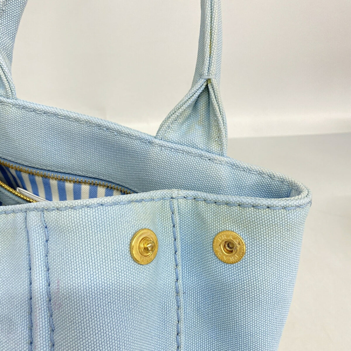 Prada Gold Canvas Tote Bag (Pre-Owned)