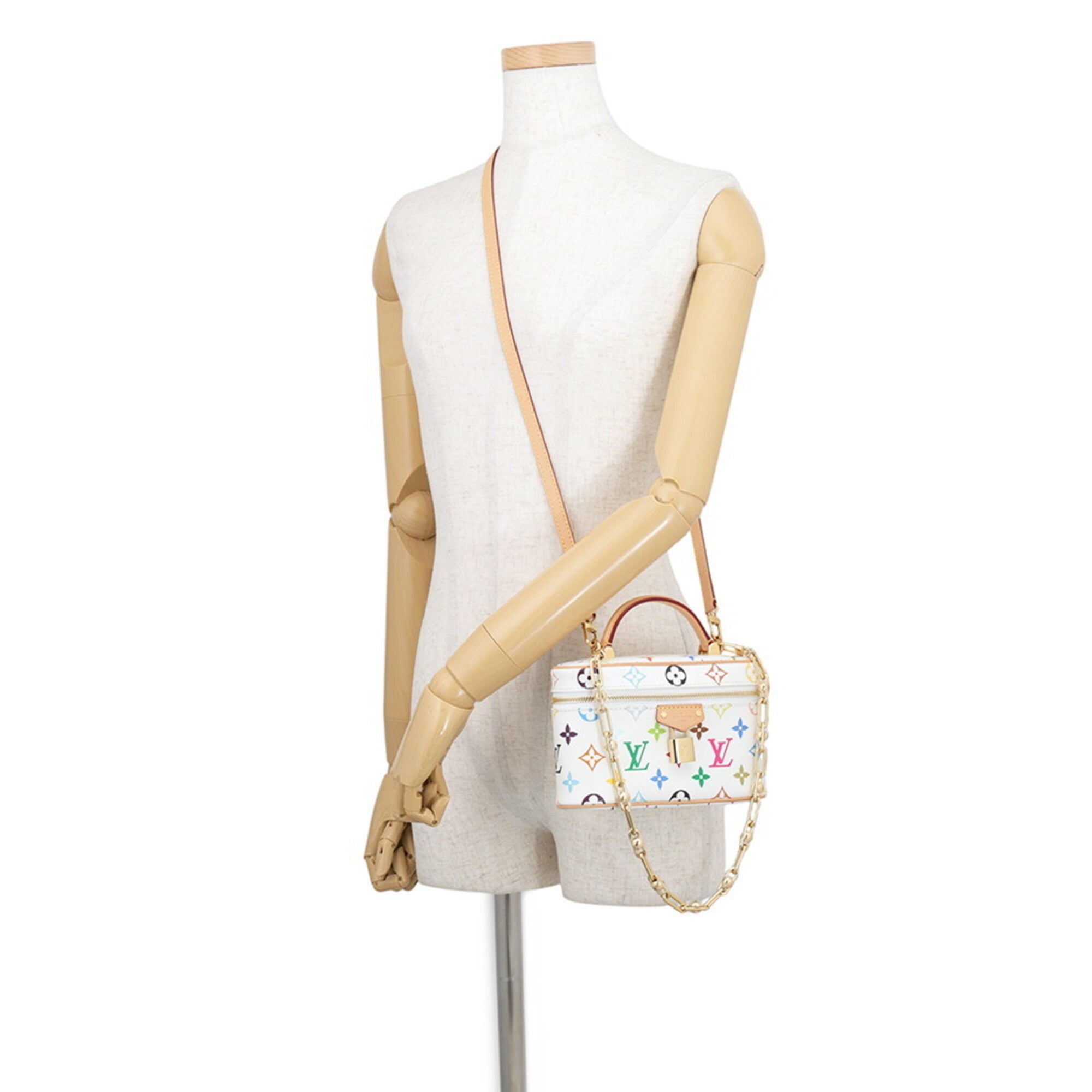 Louis Vuitton Multi-Color White Monogram Multicolore Handbag Pouch (Pre-Owned)