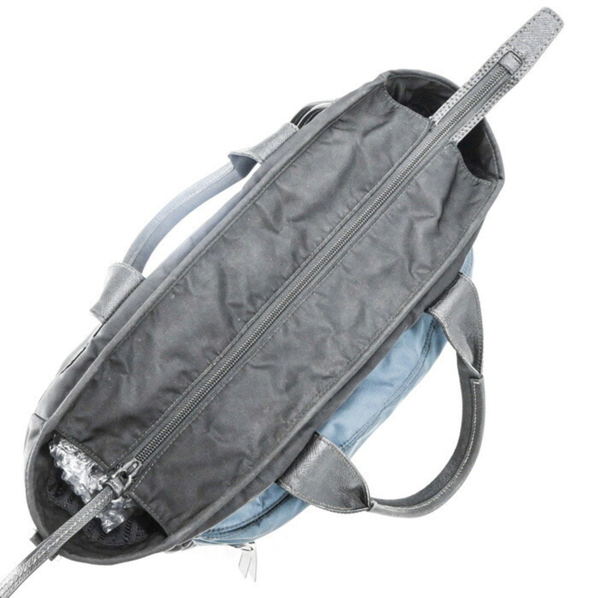 Prada Black Blue Nylon Handbag Tote Bag (Pre-Owned)